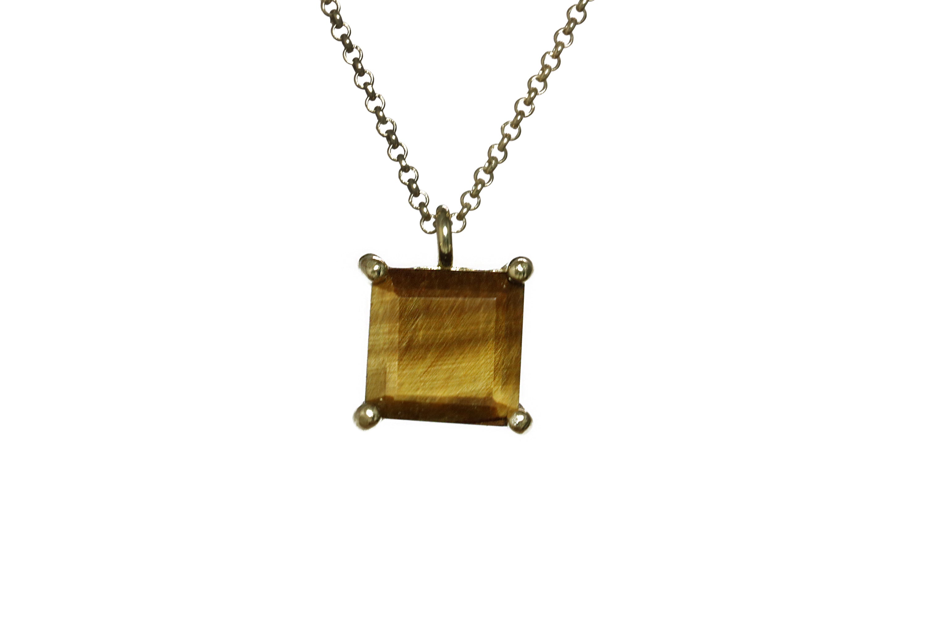 Charming Tiger Eye Necklace in Gold necklaces Anemone Unique