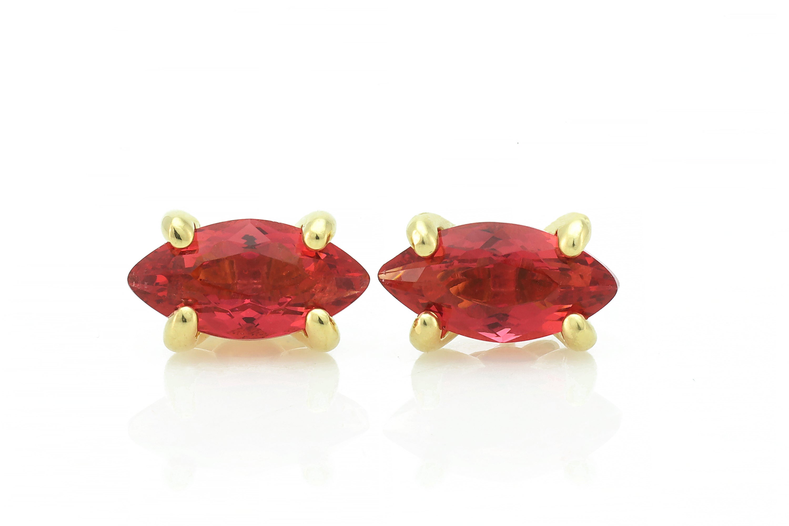 Fine Dainty Gold Marquise Cut Tourmaline Earrings Earrings Anemone Unique