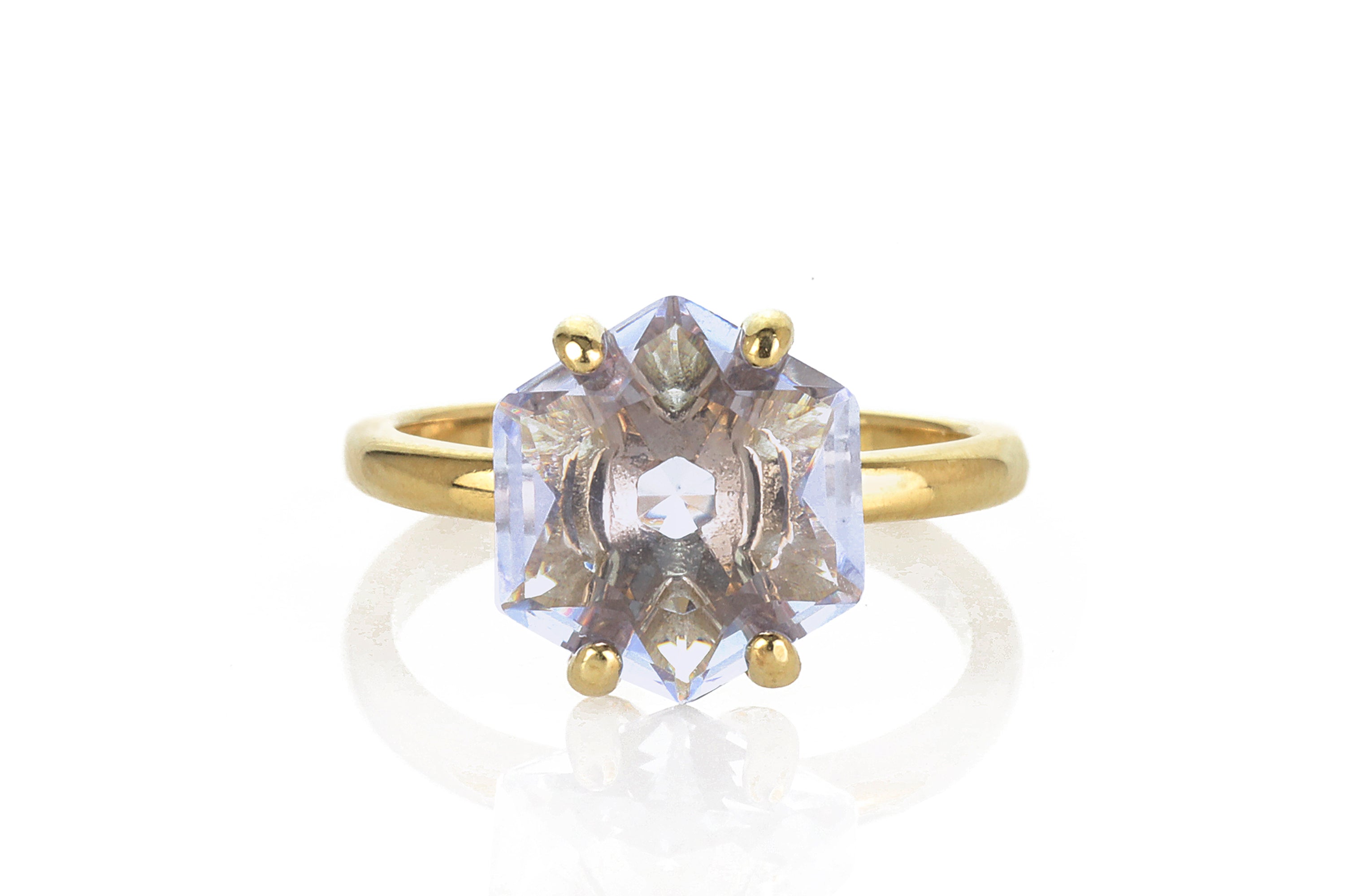 Hexagon Cut Tanzanite in 14K Gold Filled Ring Rings Anemone Unique