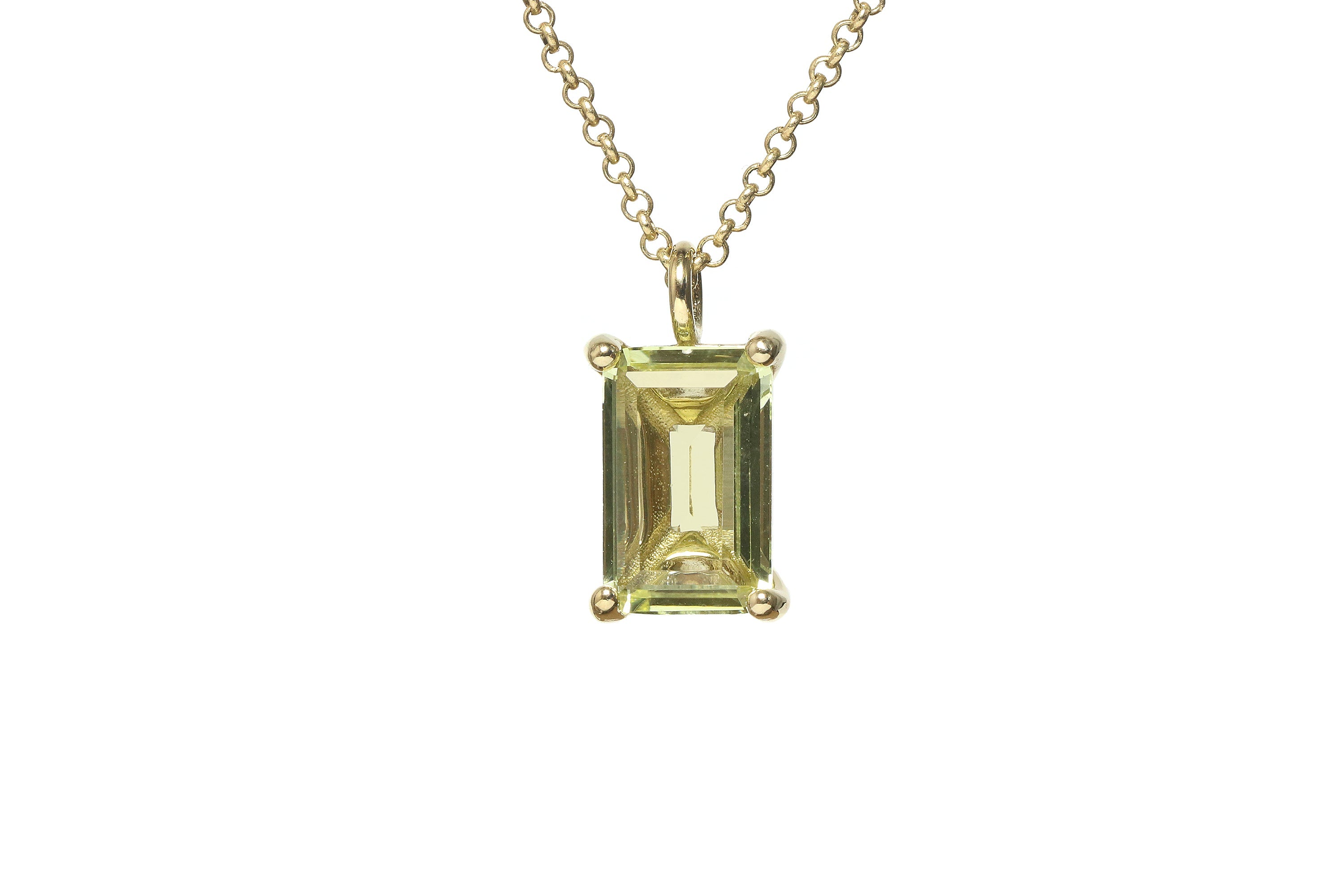 Dreamy Lemon Quartz Pendant Necklace in Gold necklaces Anemone Unique