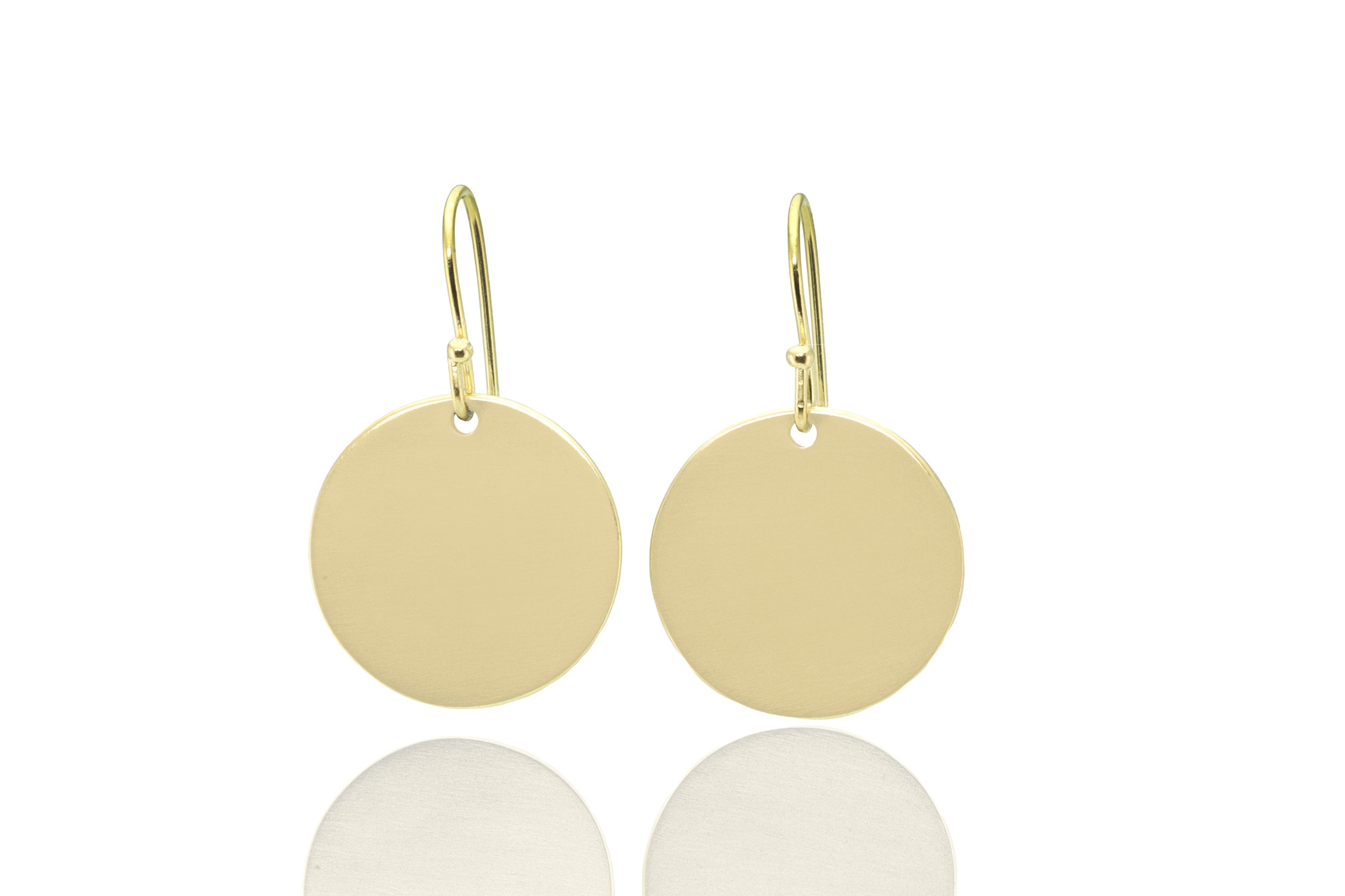 Round 20mm Coin Gold Earrings Earrings Anemone Jewelry