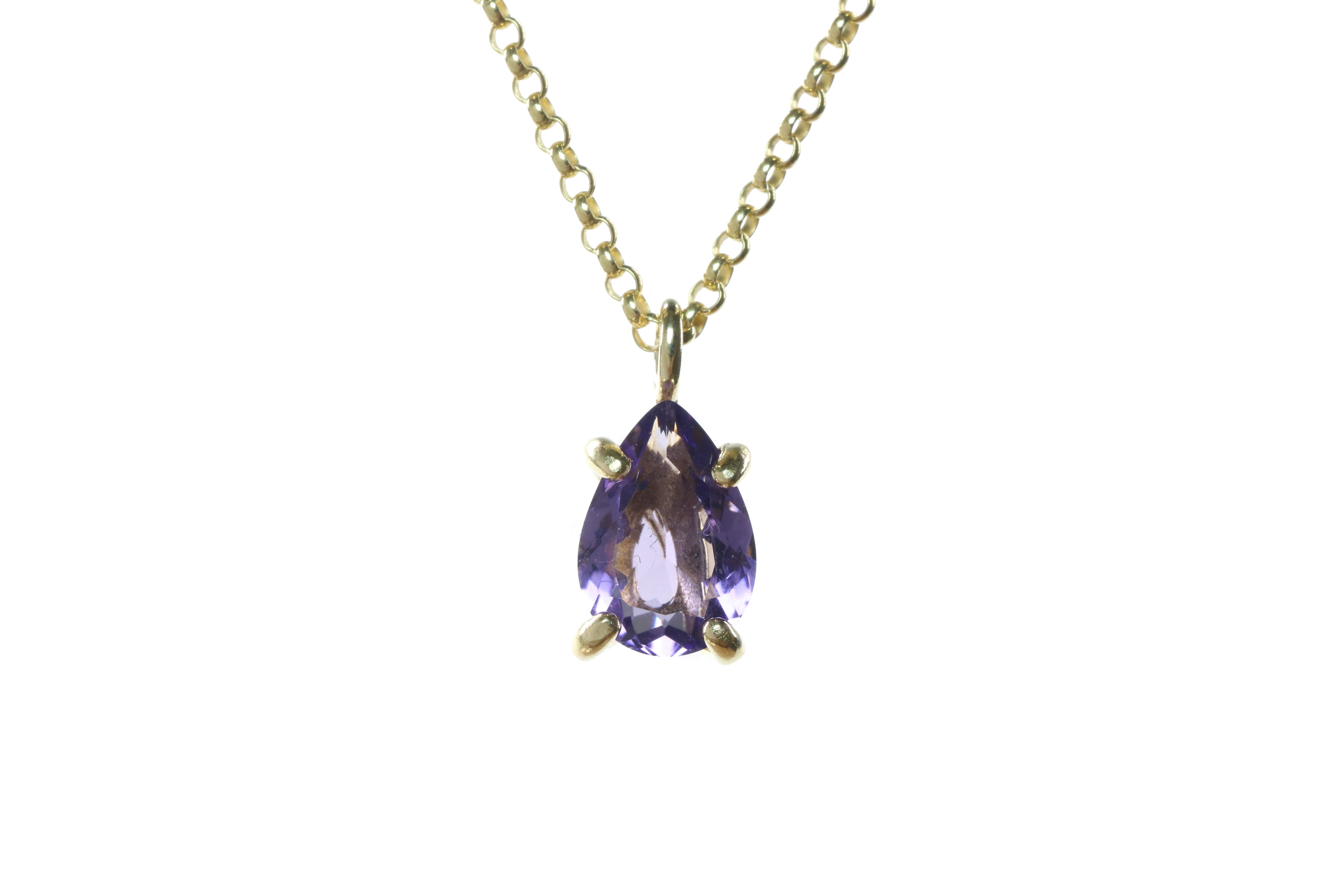 Unique Pear Amethyst Sterling Silver Necklace necklaces Anemone Unique