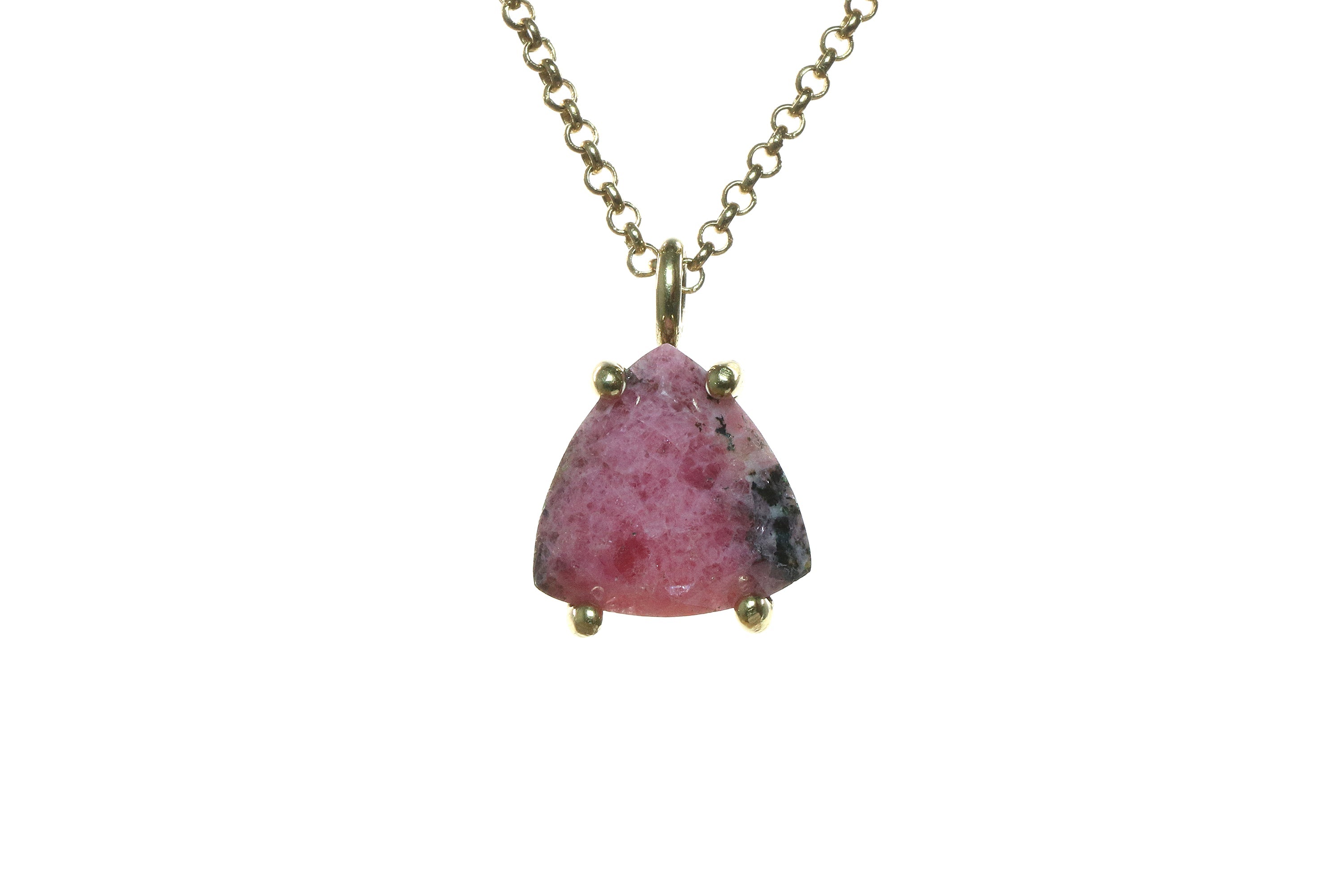 Trilliant Rhodonite Gold Filled Necklace necklaces Anemone Unique