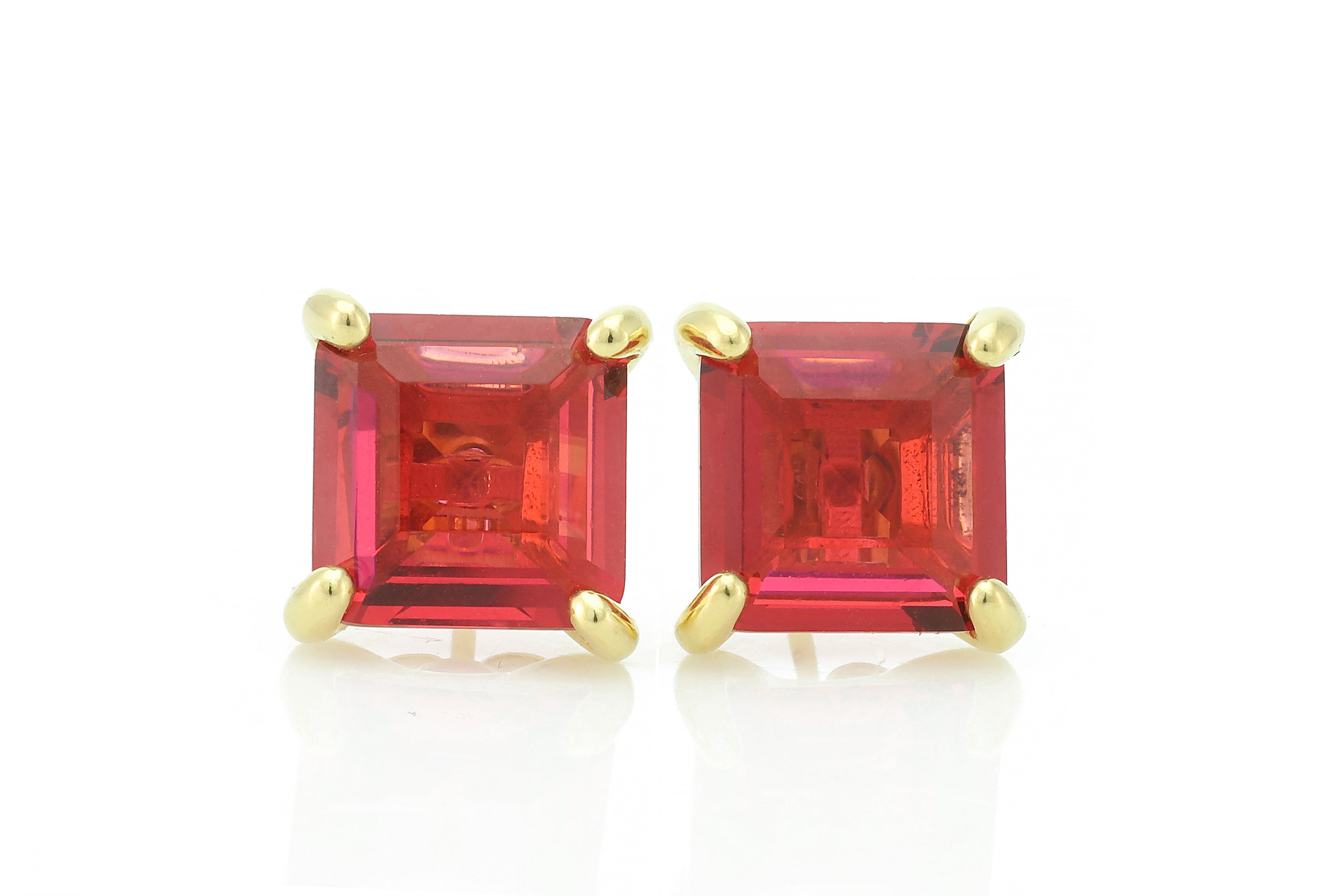 Square Cut Pink Tourmaline Gold Filled Earrings Earrings Anemone Unique