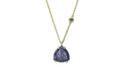 Long Gold Lapis Lazuli Trillion Pendant with Cubic Zirconia Accent necklaces Anemone Jewelry