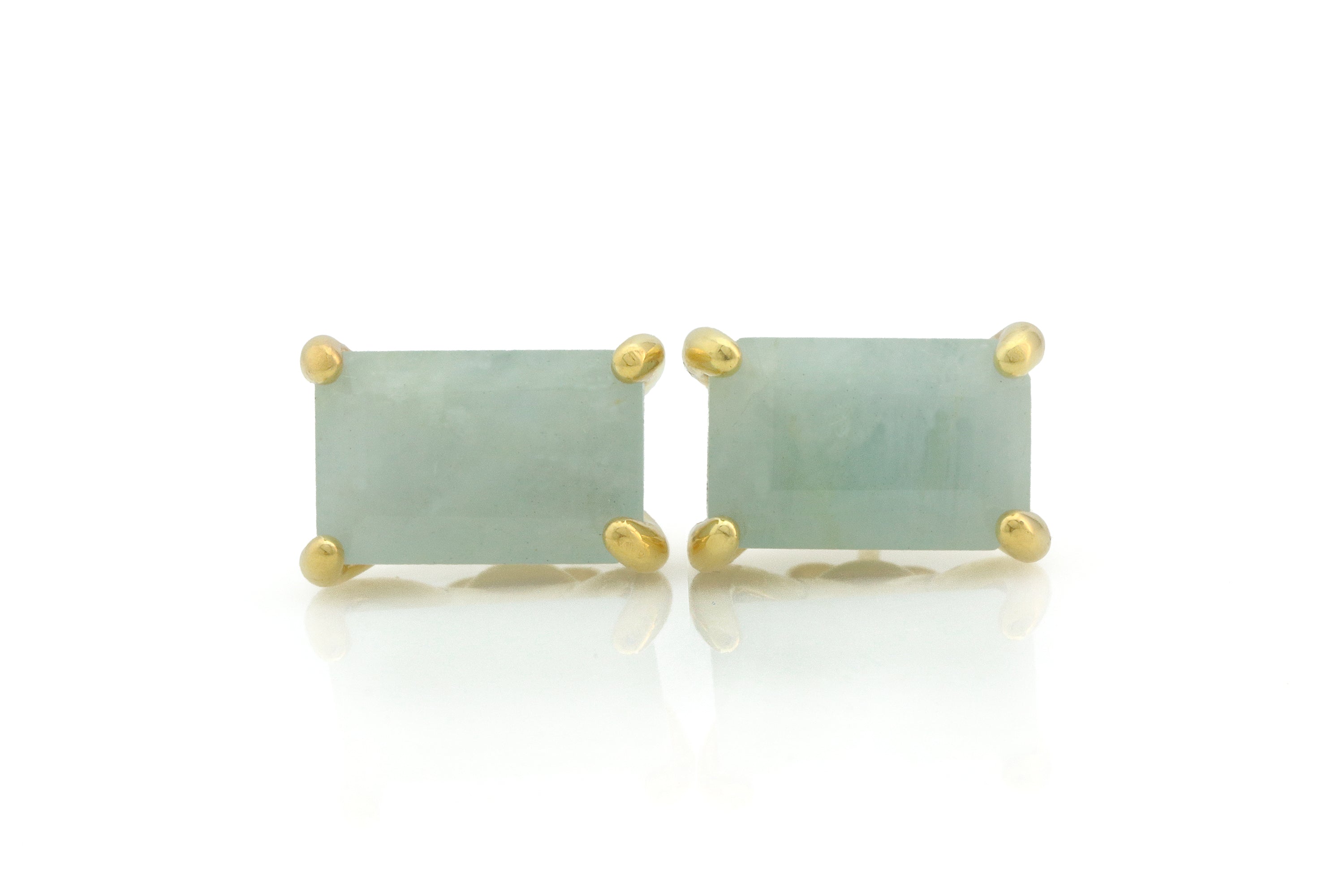 Aquamarine Stud Earrings in Gold Earrings Anemone Unique