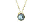 Purse Inspired Bezel Labradorite Pendant Necklace necklaces Anemone Limited