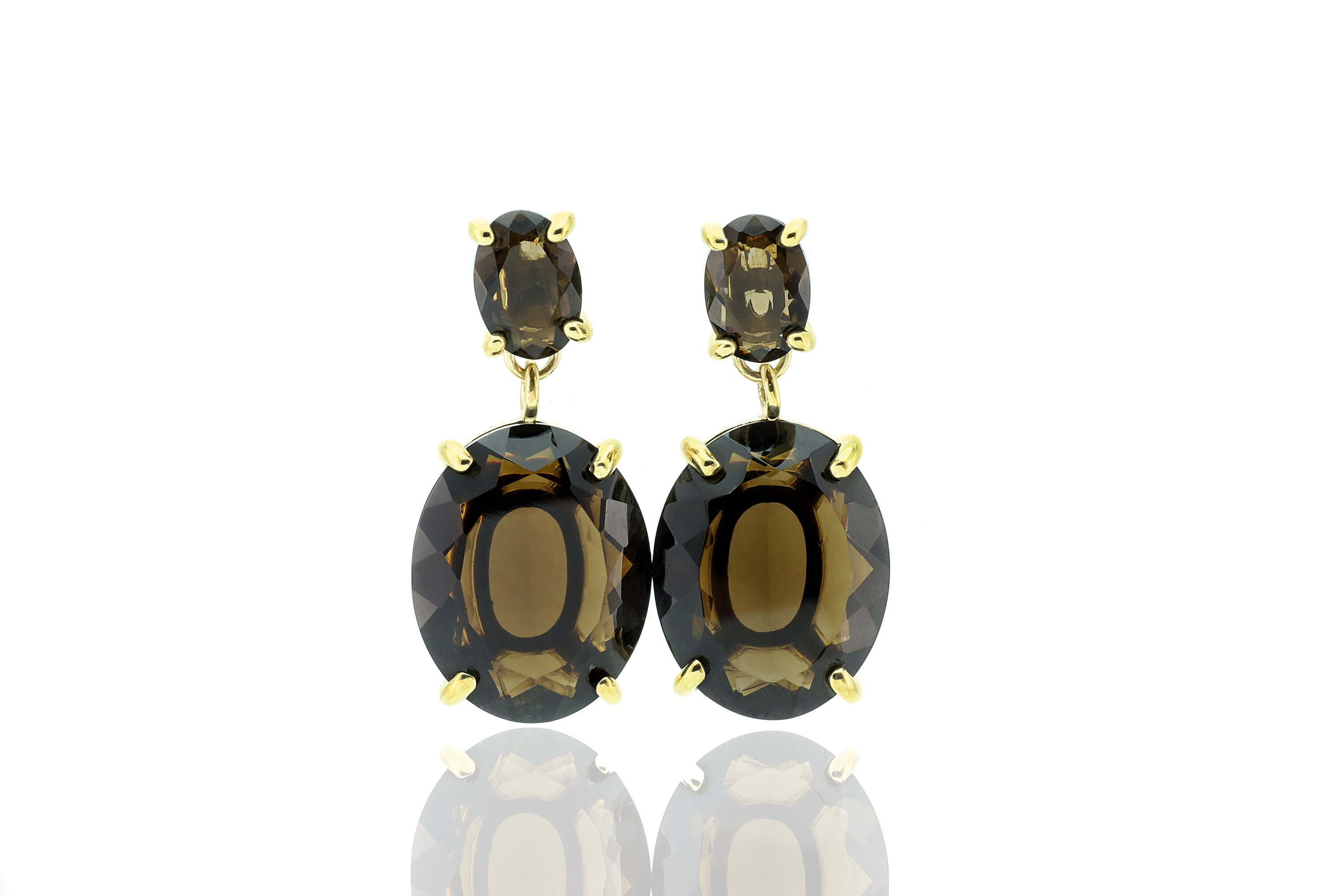 Smoky Quartz Gemstone Gold Earrings Earrings Anemone Jewelry