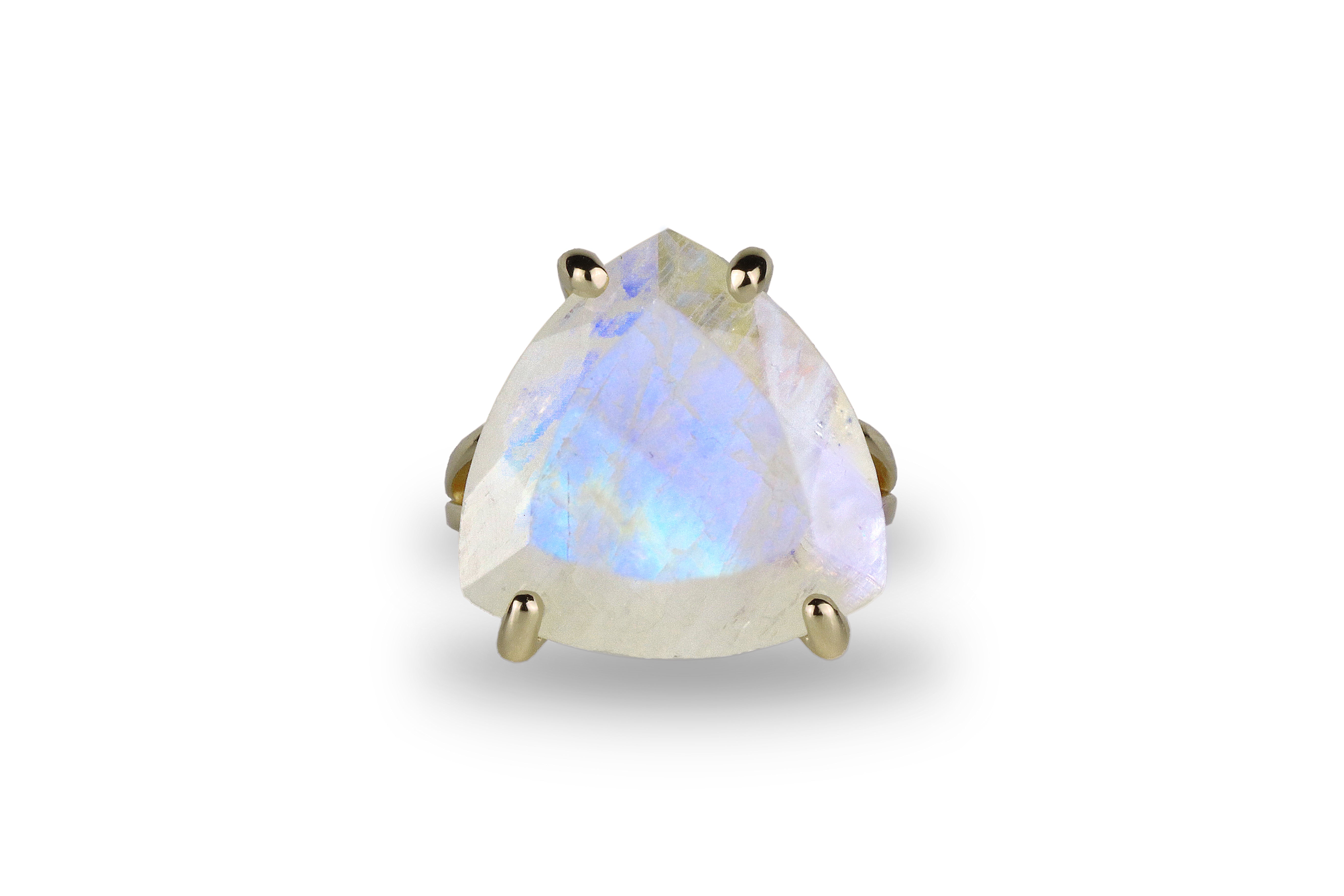 Trillion Statement Moonstone Gold Ring Rings Anemone Jewelry