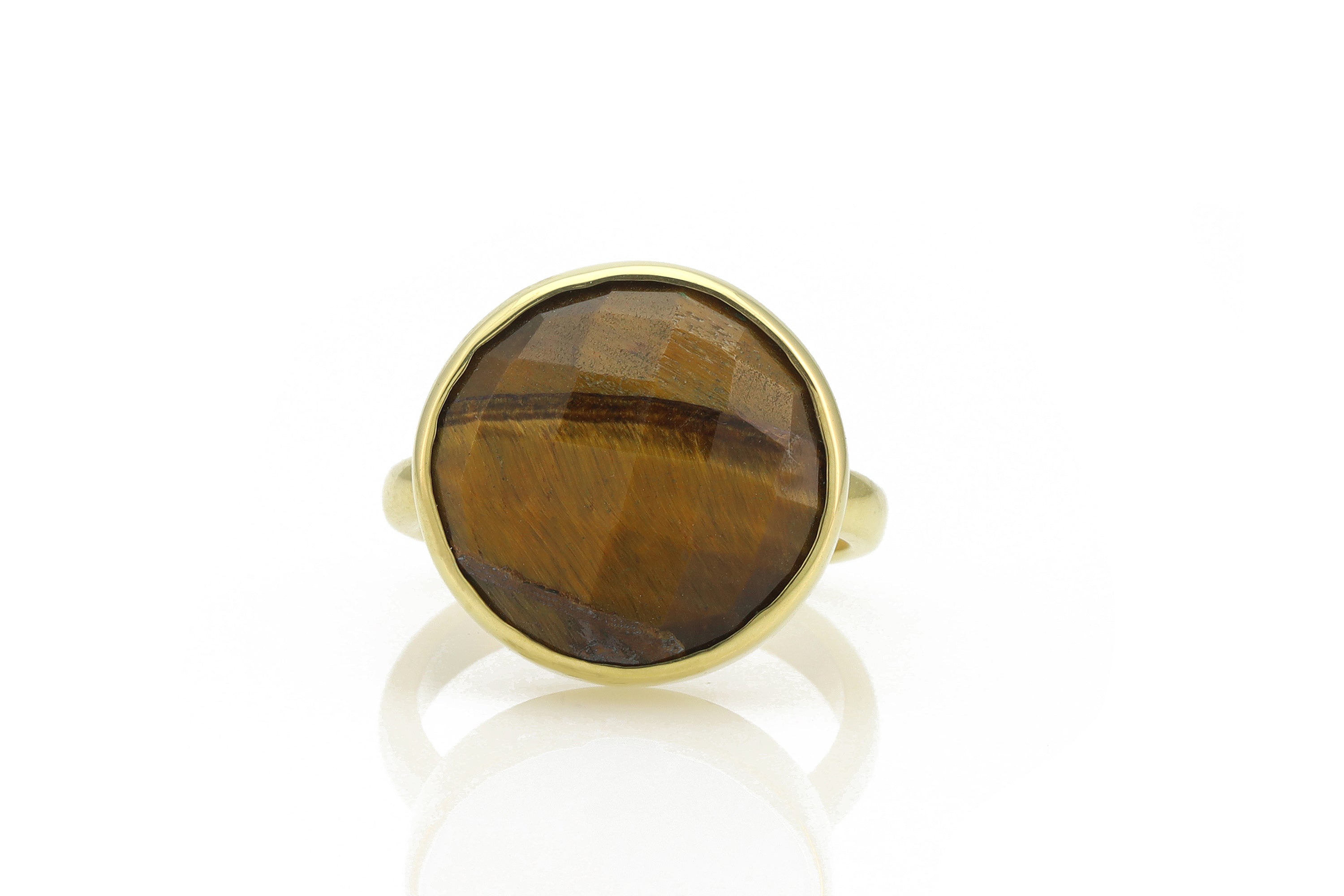 Tiger Eye Gold Statement Ring in 14k Gold Rings Anemone Limited