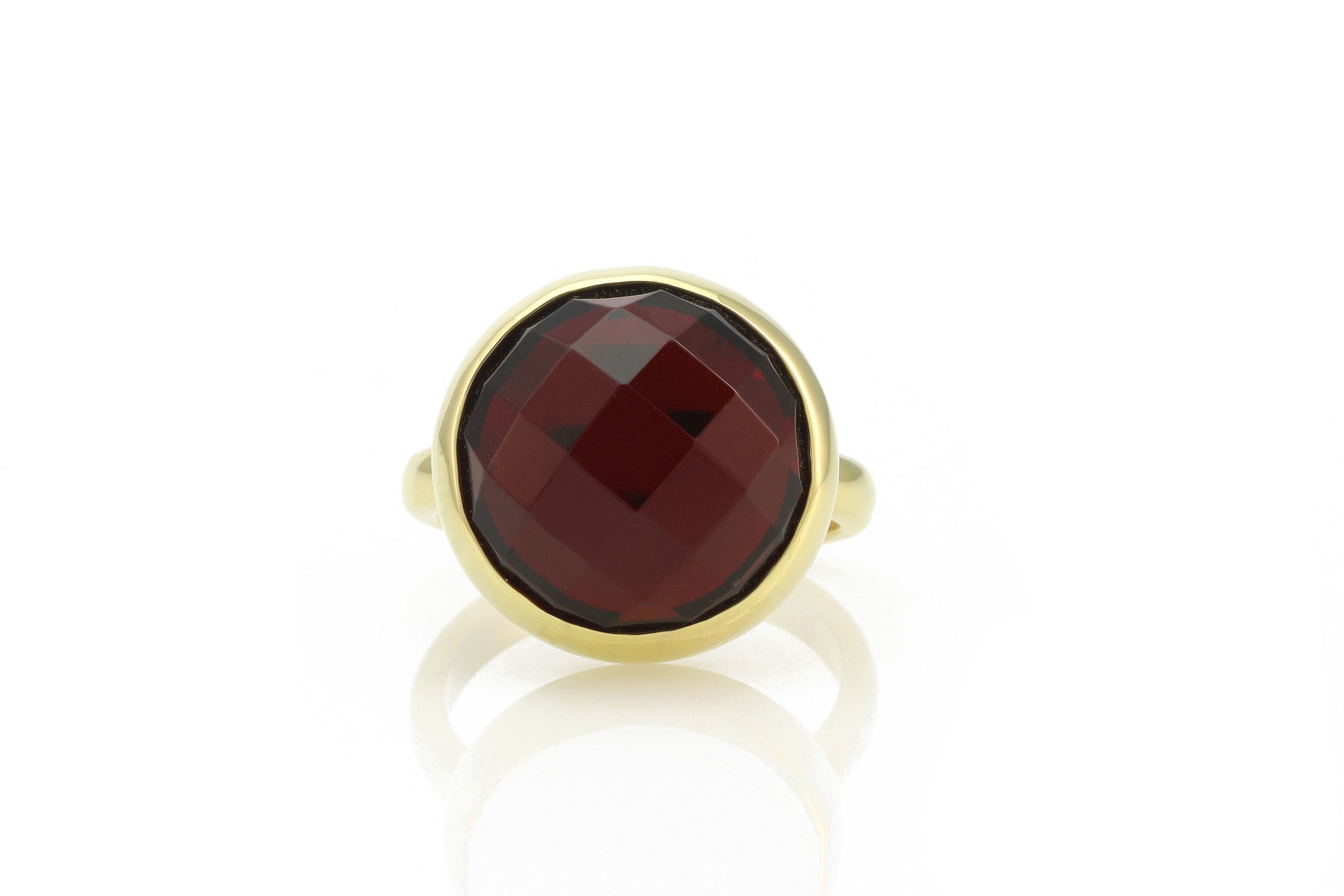 Delicate Garnet Bezel Set Gold Stackable Ring Rings Anemone Limited