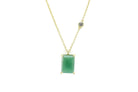 Rectangle Green Aventurine Pendant Necklace with Cubic Zirconia necklaces Anemone Jewelry