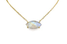 Horizontal Setting Marquise Cut Moonstone Gold Necklace necklaces Anemone Jewelry