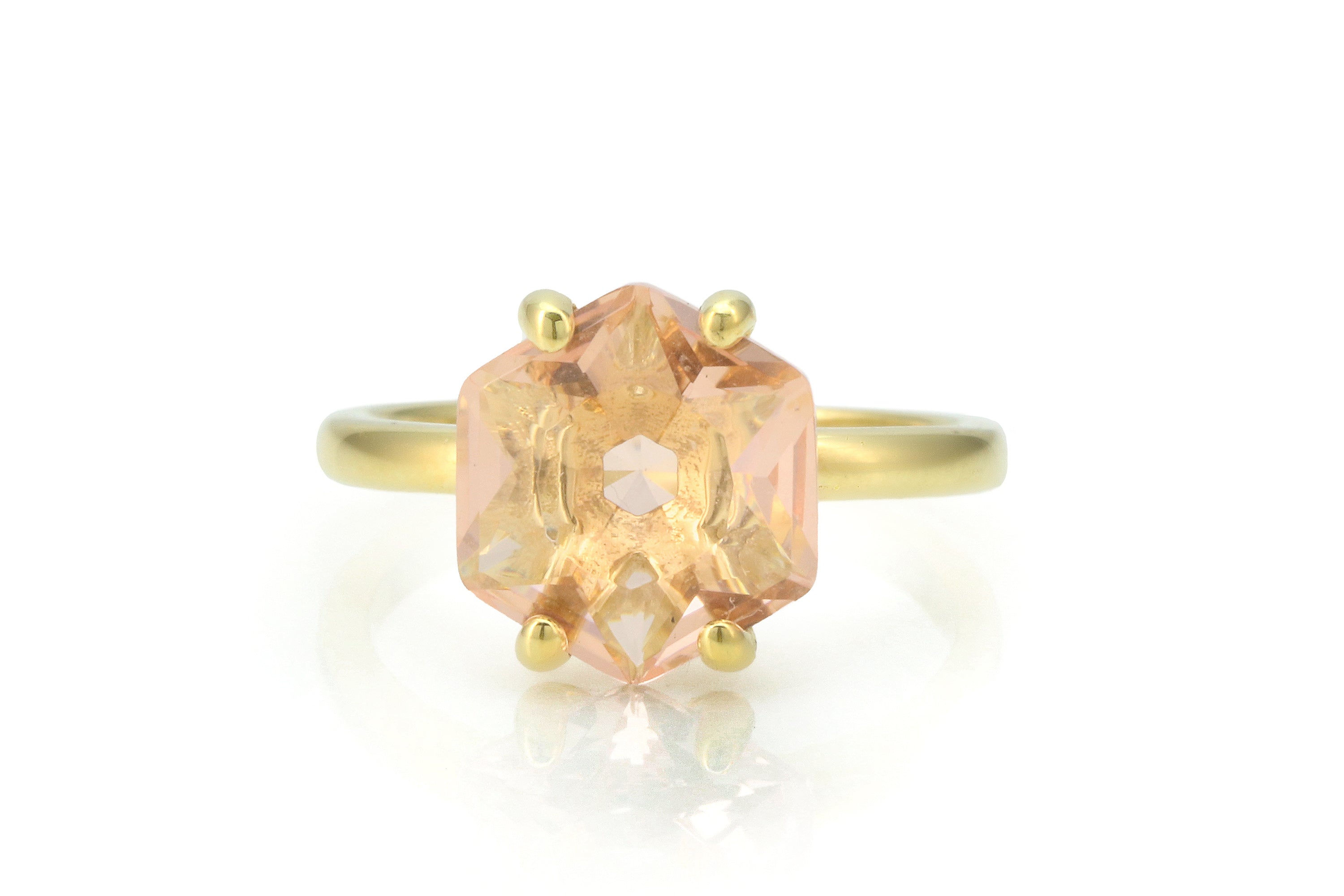 Adorable Morganite Engagement Ring in Gold Rings Anemone Unique