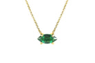 Gold Marquise Cut Emerald Pendant Necklace necklaces Anemone Unique