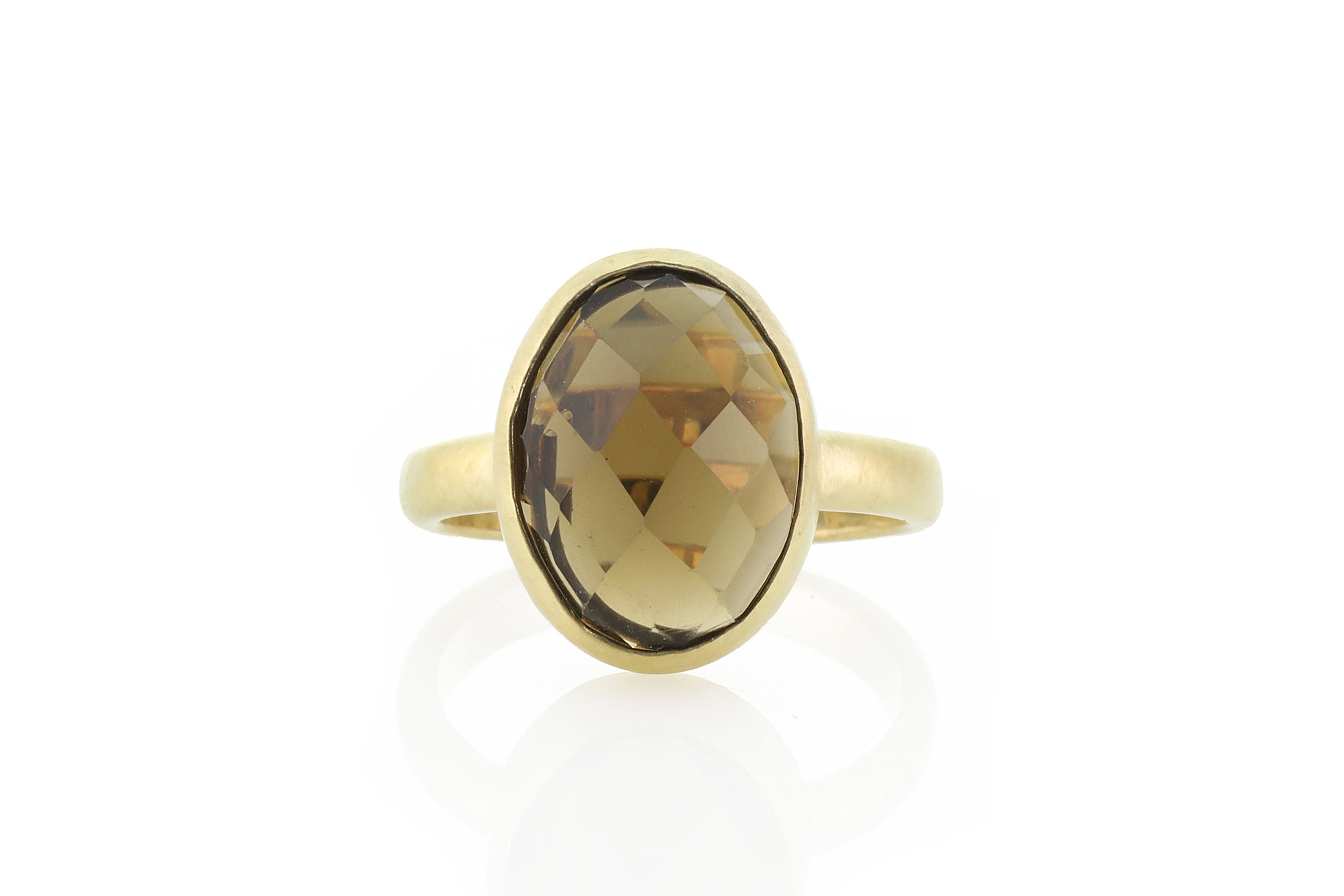 Smoky Quartz Oval Gold Filled Bezel Ring Rings Anemone Limited