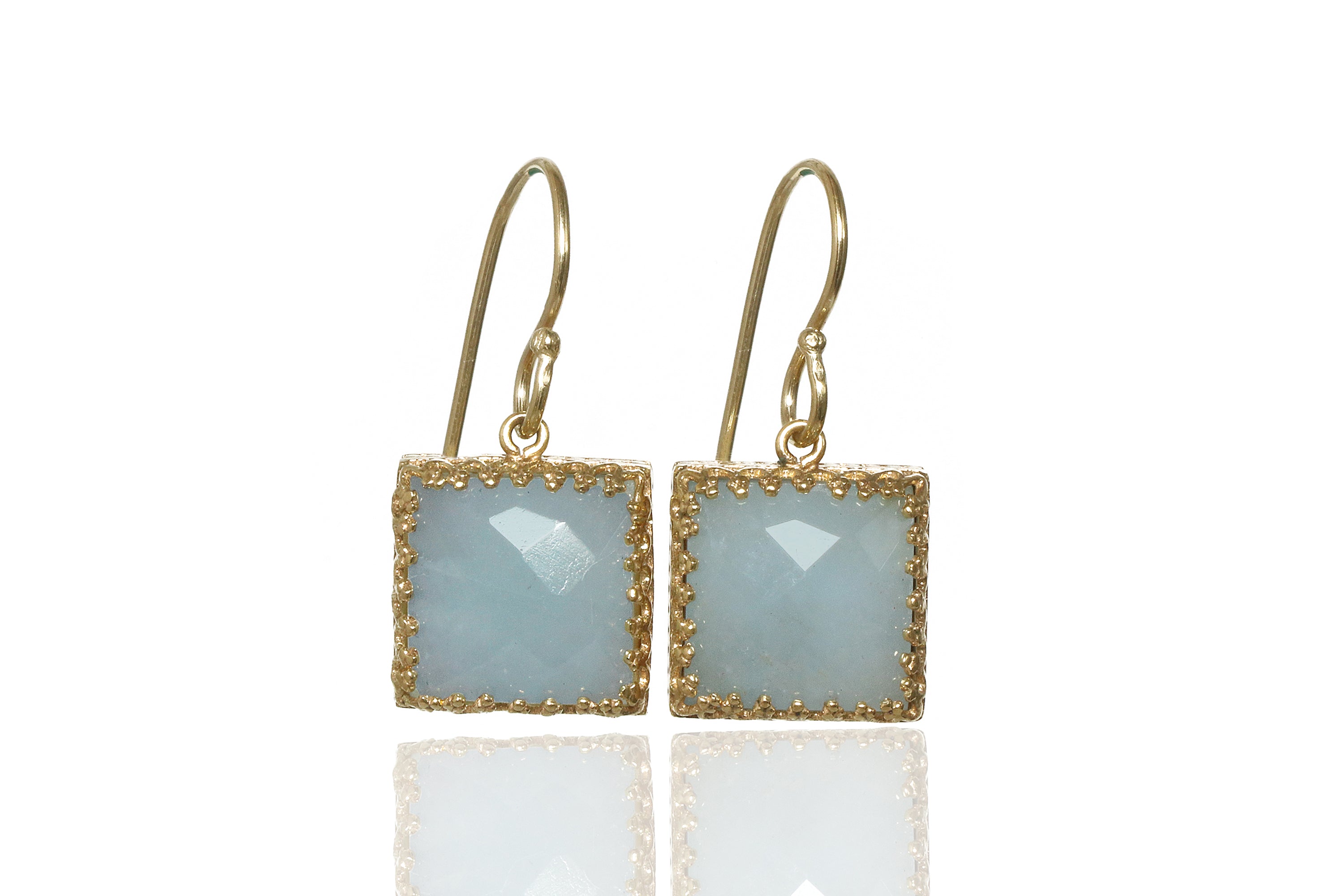 Dangle Aquamarine 18k Gold Drop Earrings Earrings Anemone Jewelry