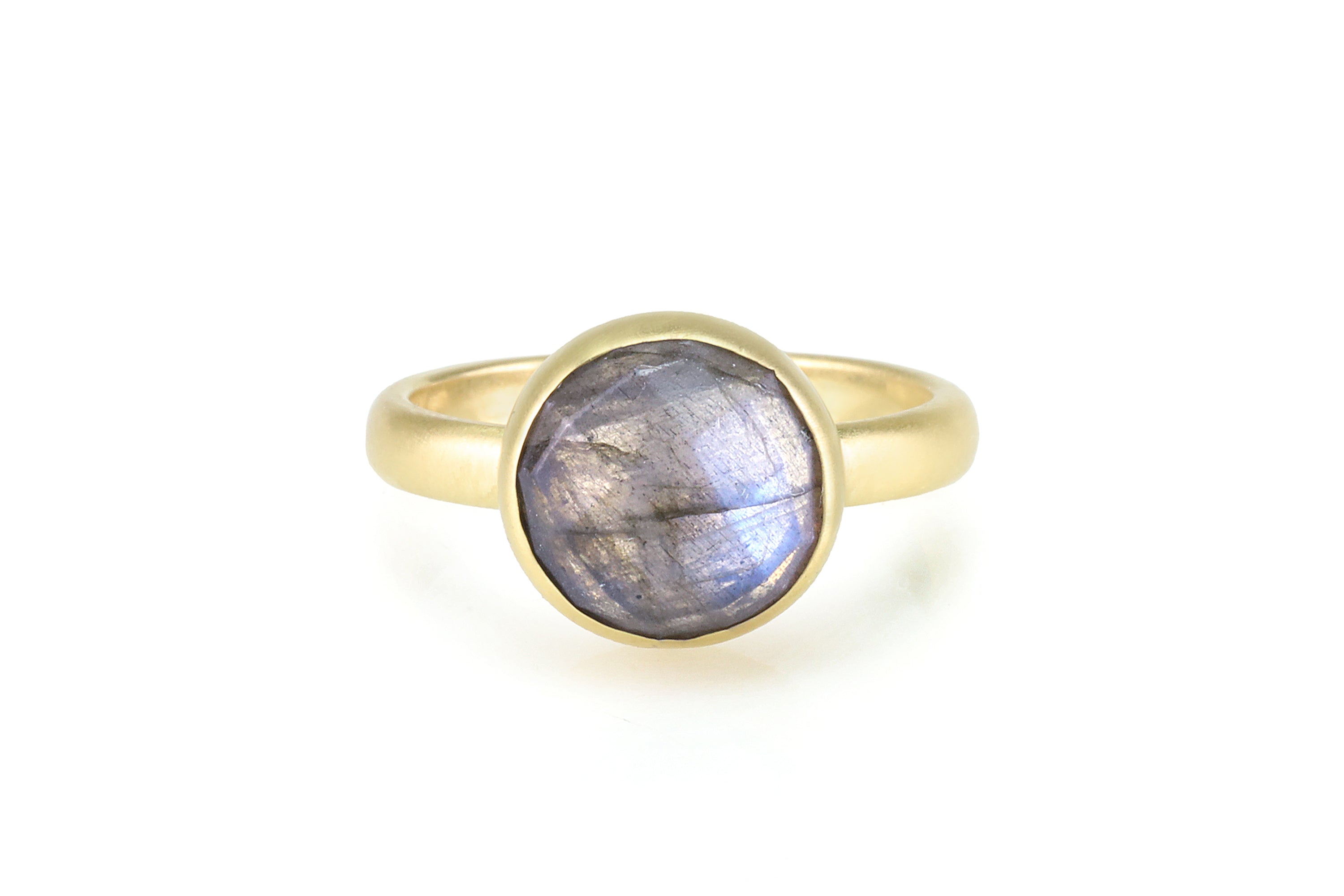 Round Faceted Labradorite Gold Ring Rings Anemone Limited