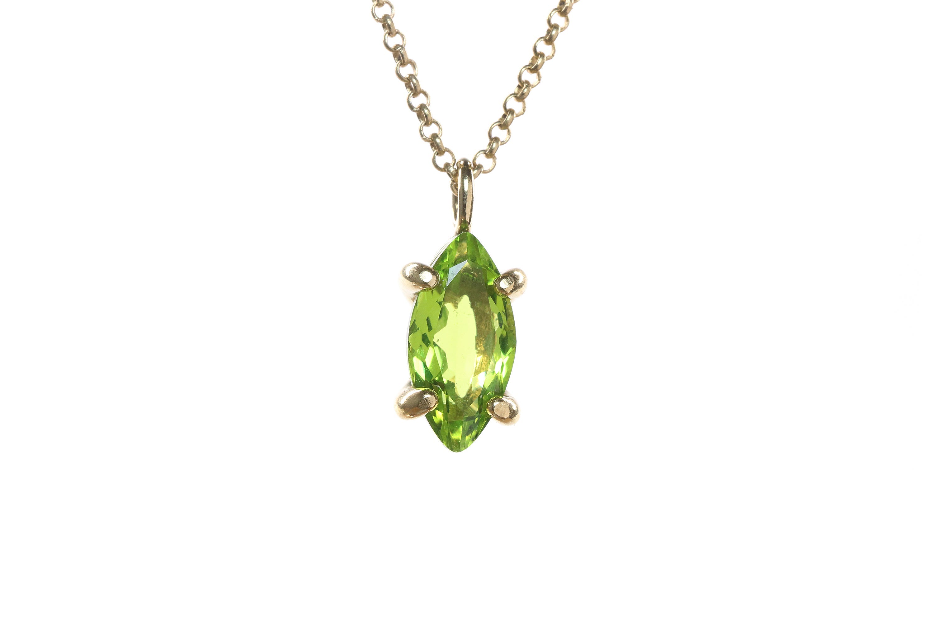 Gold Filled Peridot Pendant Necklace necklaces Anemone Unique