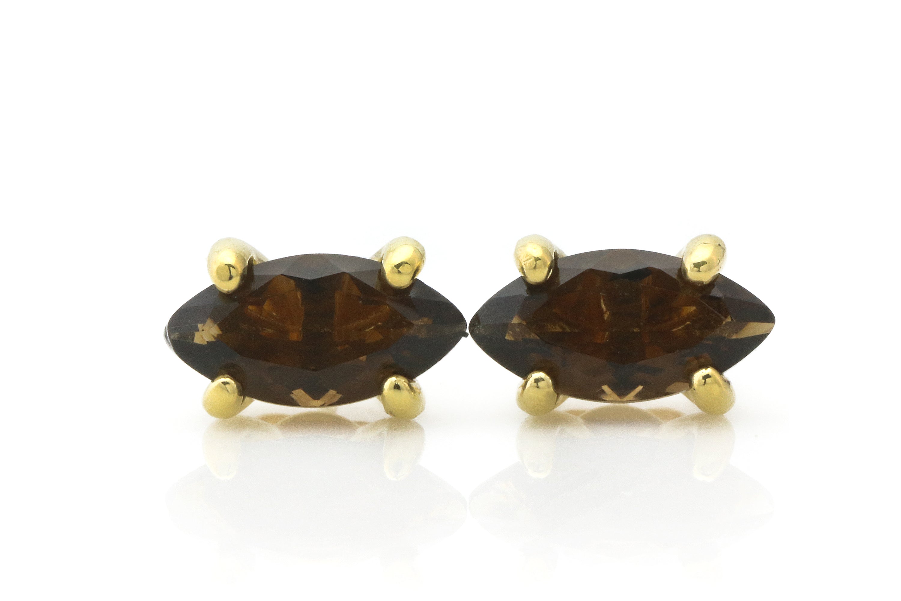 Artisan Smoky Quartz Gold Earrings Earrings Anemone Unique