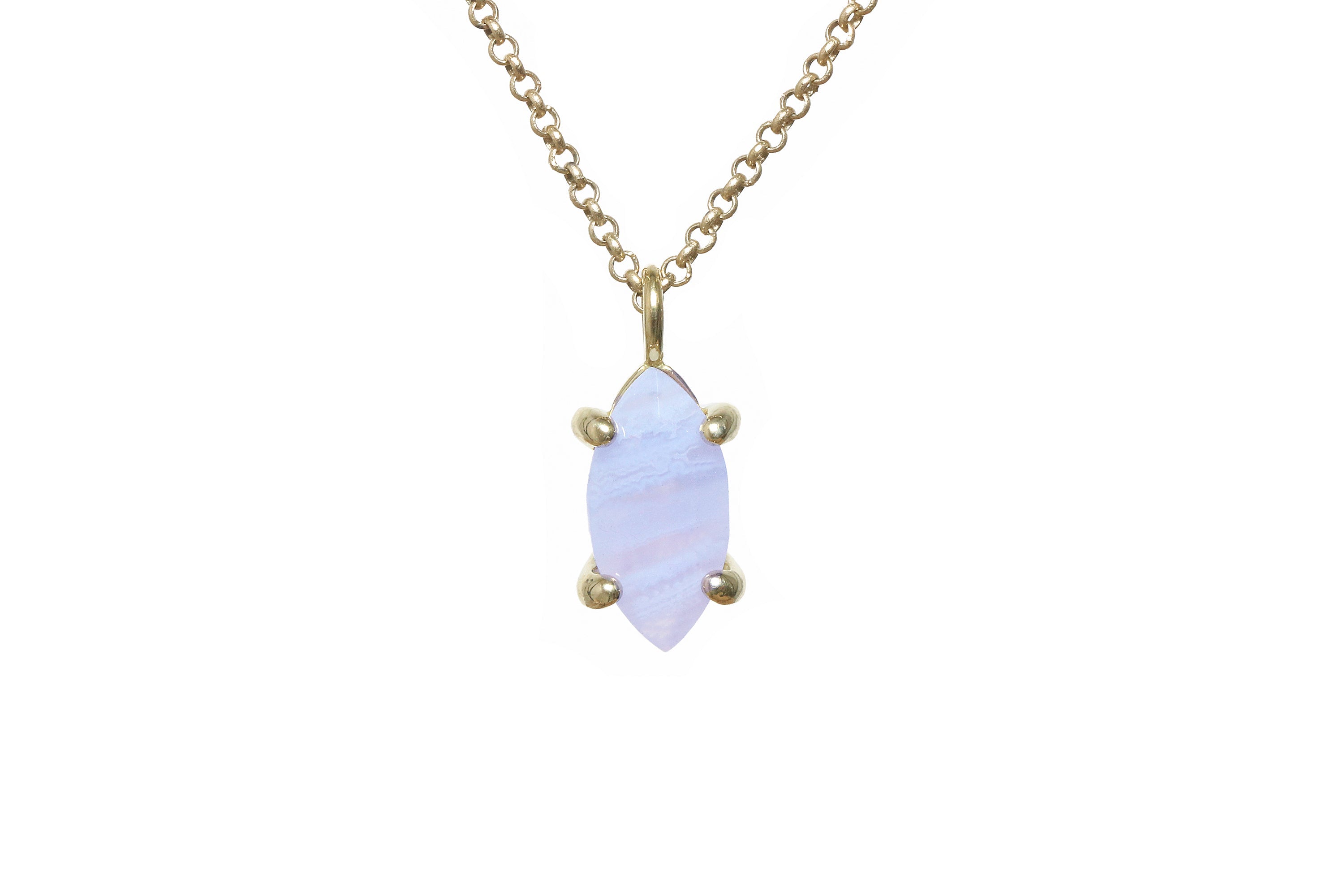 Elegant Lace Agate Stone Gold Necklace necklaces Anemone Unique