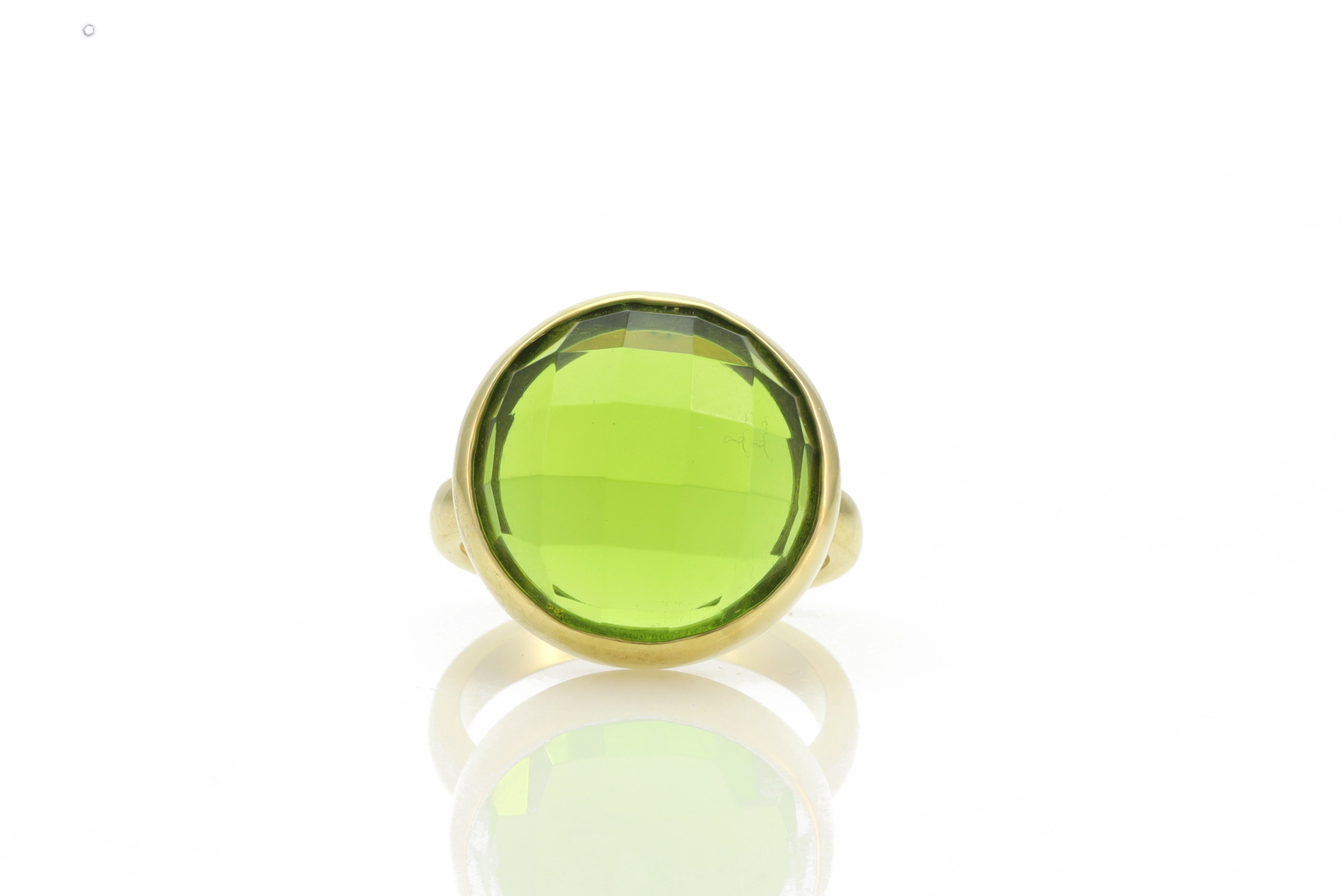 Gold Vivid Statement Peridot Gold Ring Rings Anemone Limited