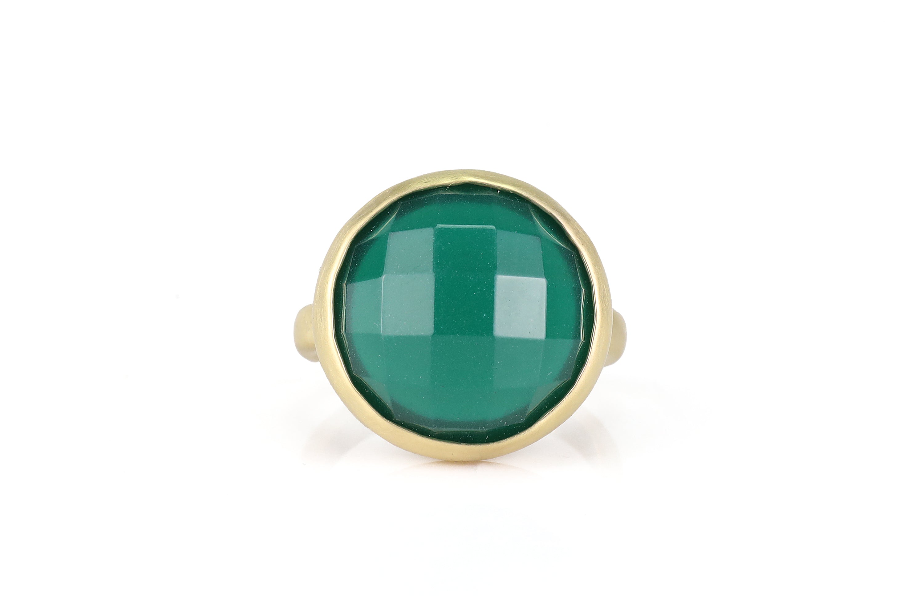 14k Gold Green Onyx Bezel Ring Rings Anemone Limited