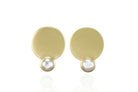 Gold Pearl Bezel Stud Coin Earrings Earrings Anemone Limited