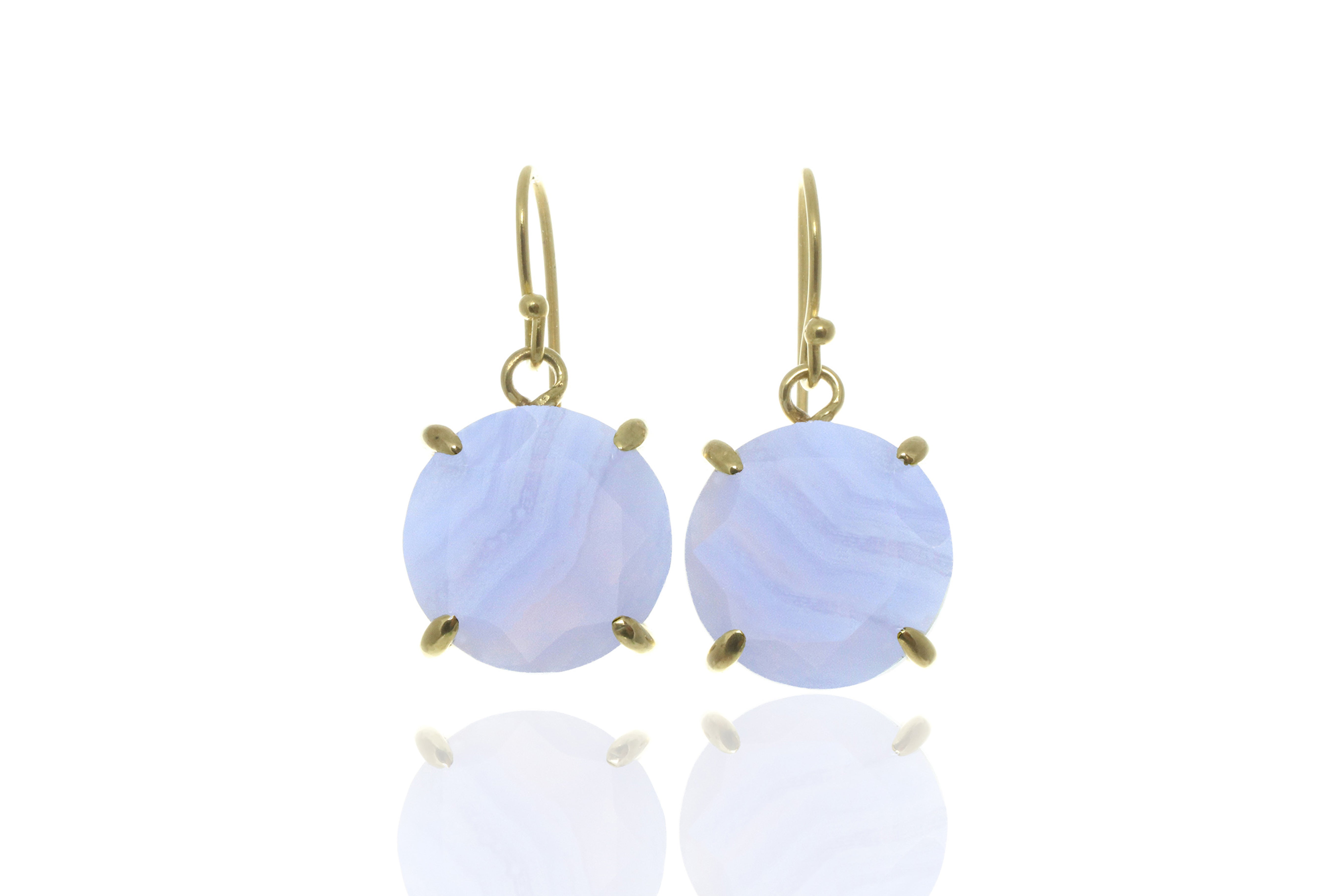 Chic Gold Dangling Lace Agate Earrings Earrings Anemone Jewelry