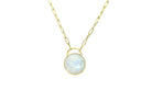 Dainty Bezel Set Moonstone Sterling Silver Pendant Necklace necklaces Anemone Limited