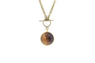 Tiger's Eye Round Pendant Necklace in 14k Gold necklaces Anemone Limited