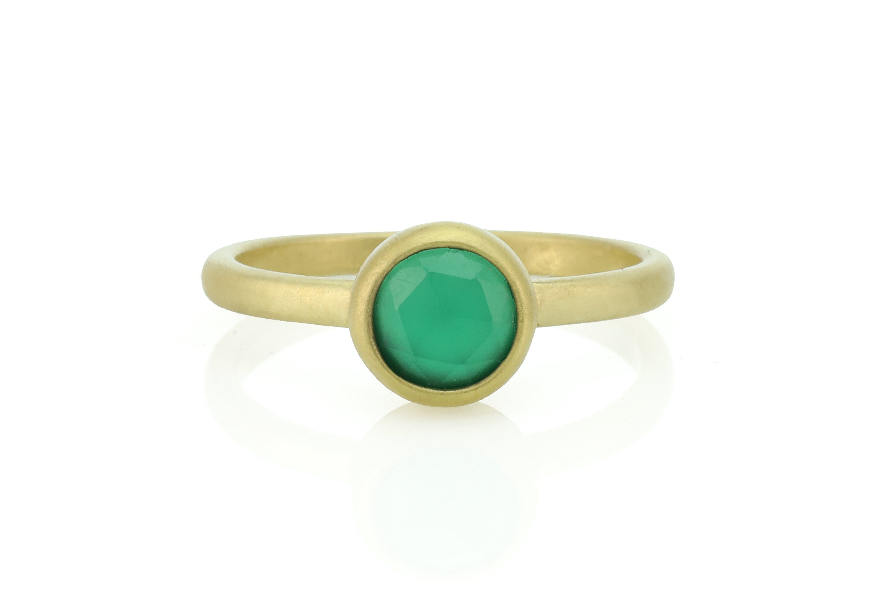 Green Onyx 18k Gold Bezel Ring Rings Anemone Limited