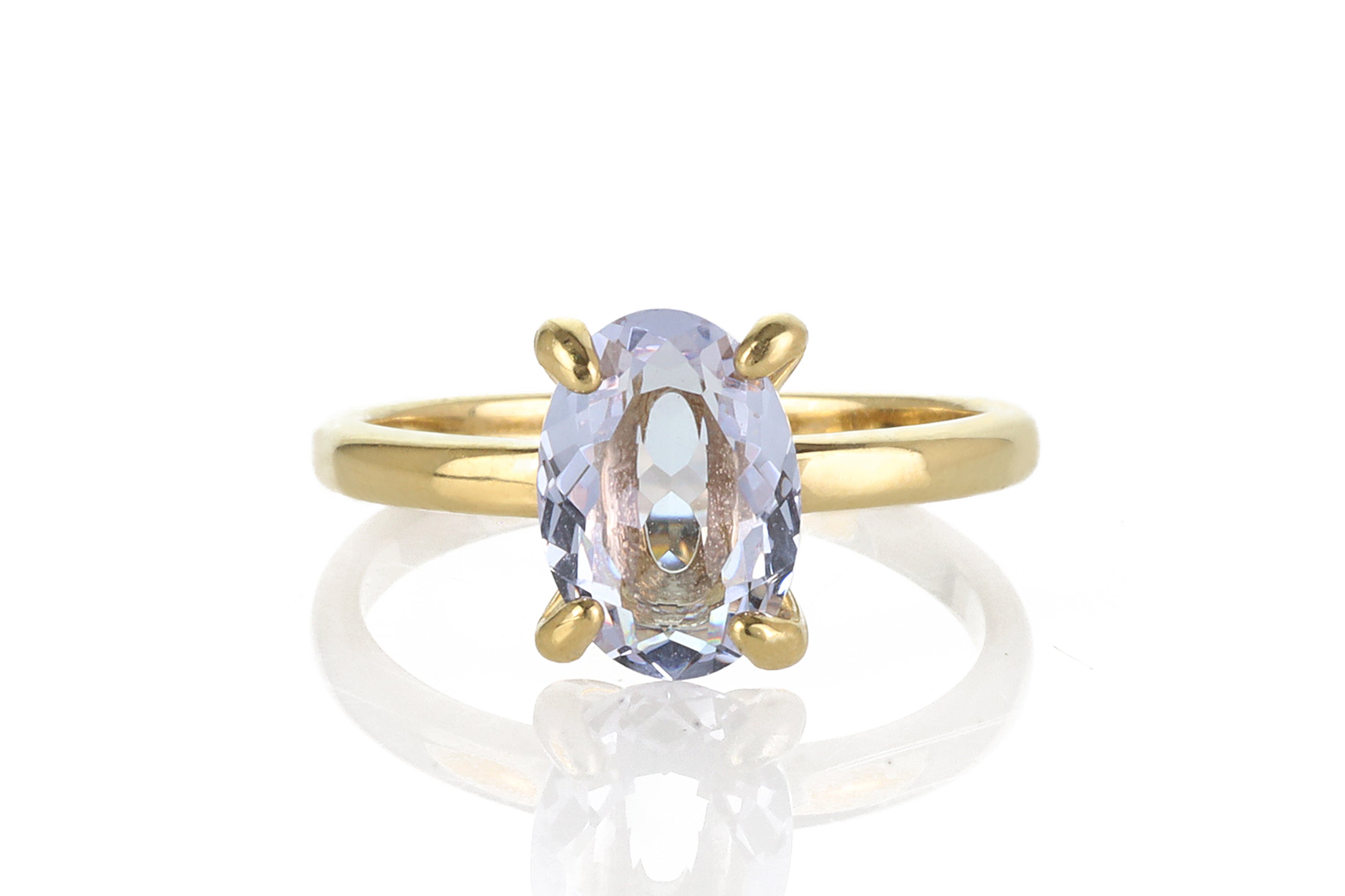 Solitaire Tanzanite Gold Oval Gemstone Ring Rings Anemone Unique