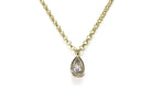 CZ Pear Charm Pendant in 14k Gold Necklace necklaces Anemone Unique