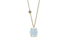 Long Gold Oval Moonstone Pendant with Small Cubic Zirconia Stone necklaces Anemone Jewelry