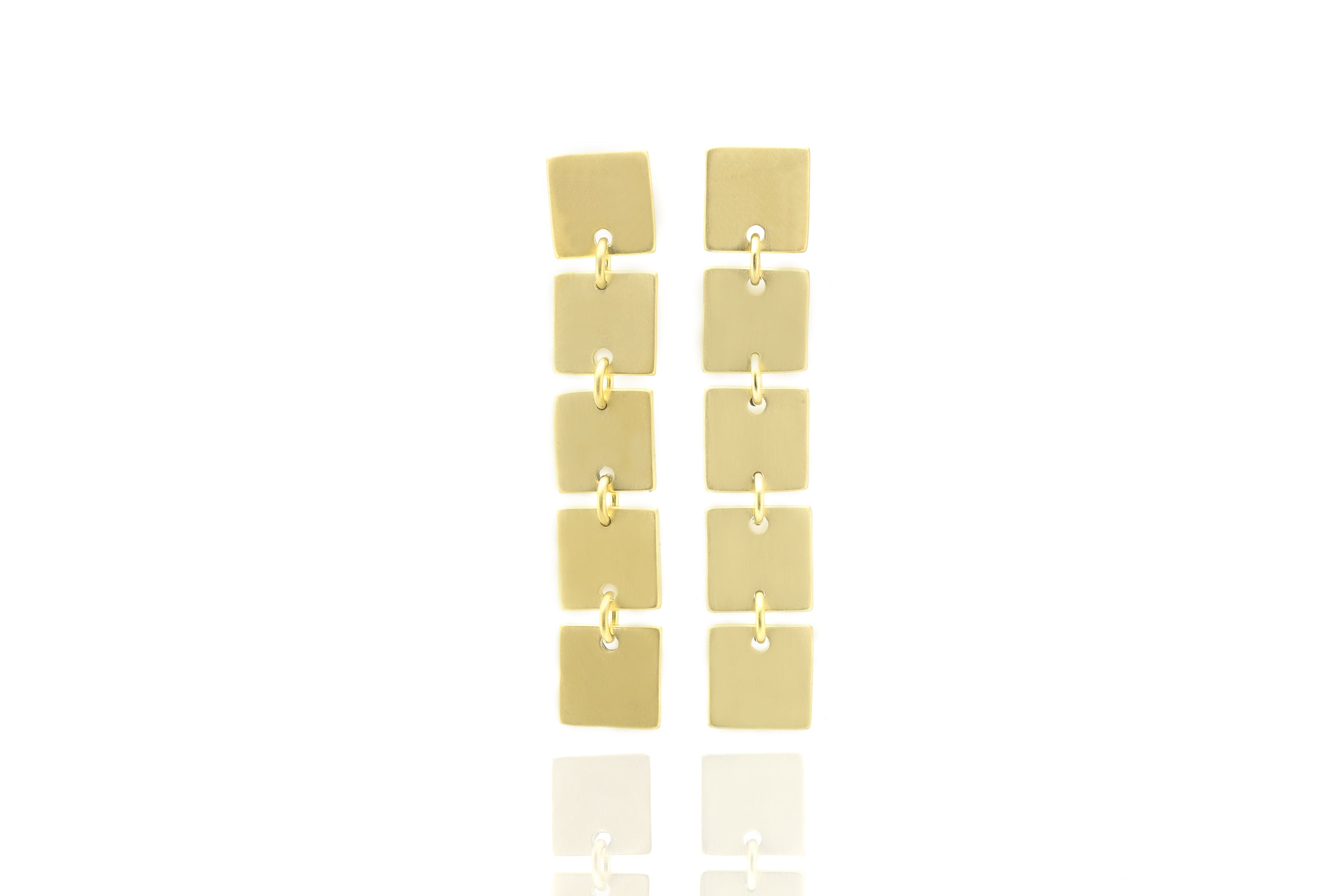 Handmade Geometric Squares Gold Earrings Earrings Anemone Jewelry