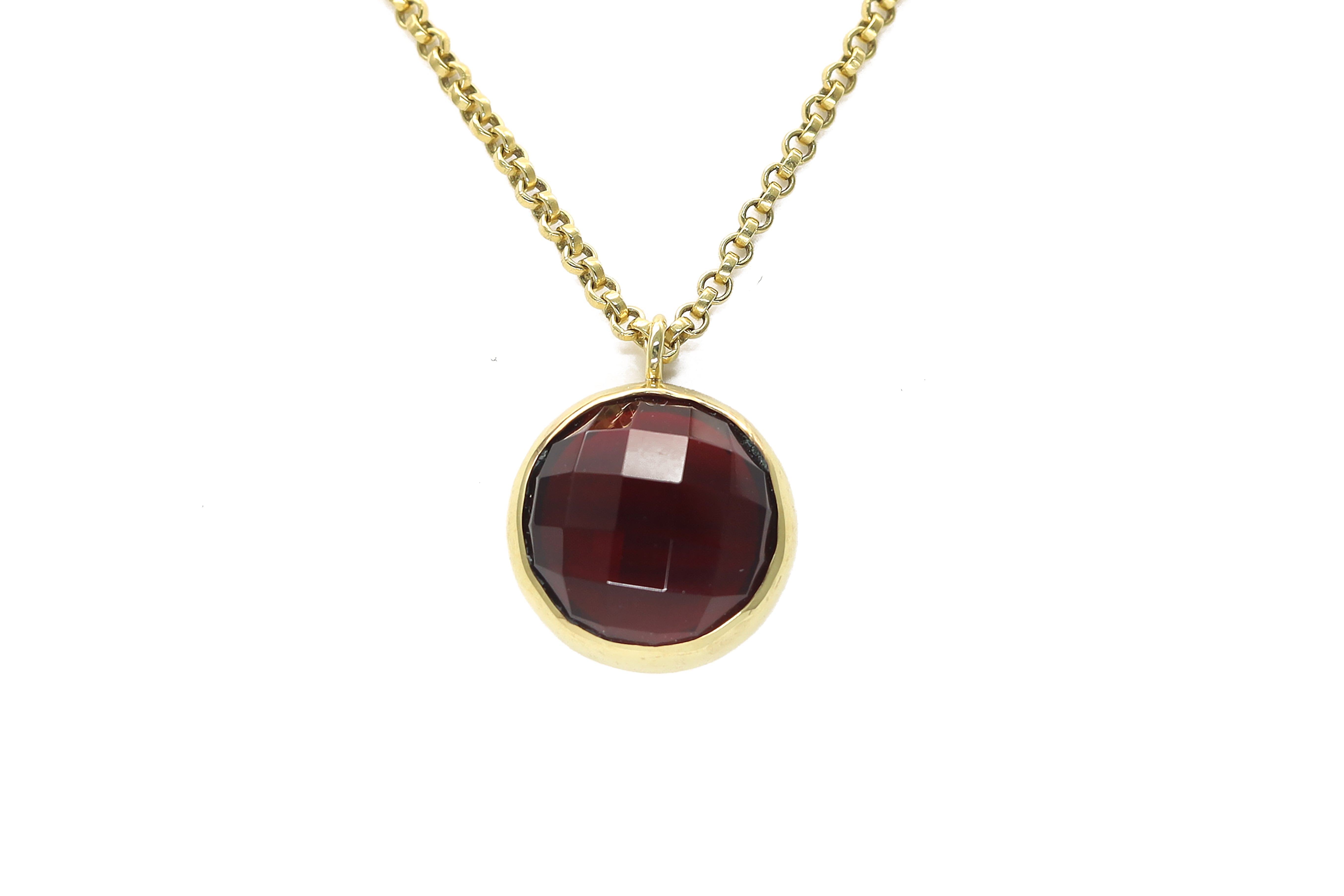Garnet Pendant Necklace in 925 Sterling Silver necklaces Anemone Limited