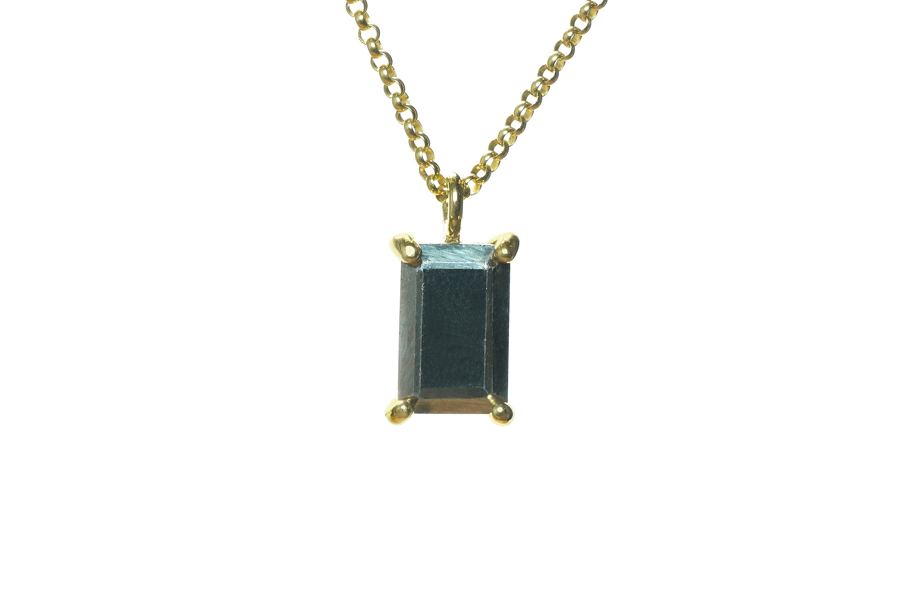 Lustrous Pyrite Pendant Necklace in Gold necklaces Anemone Unique