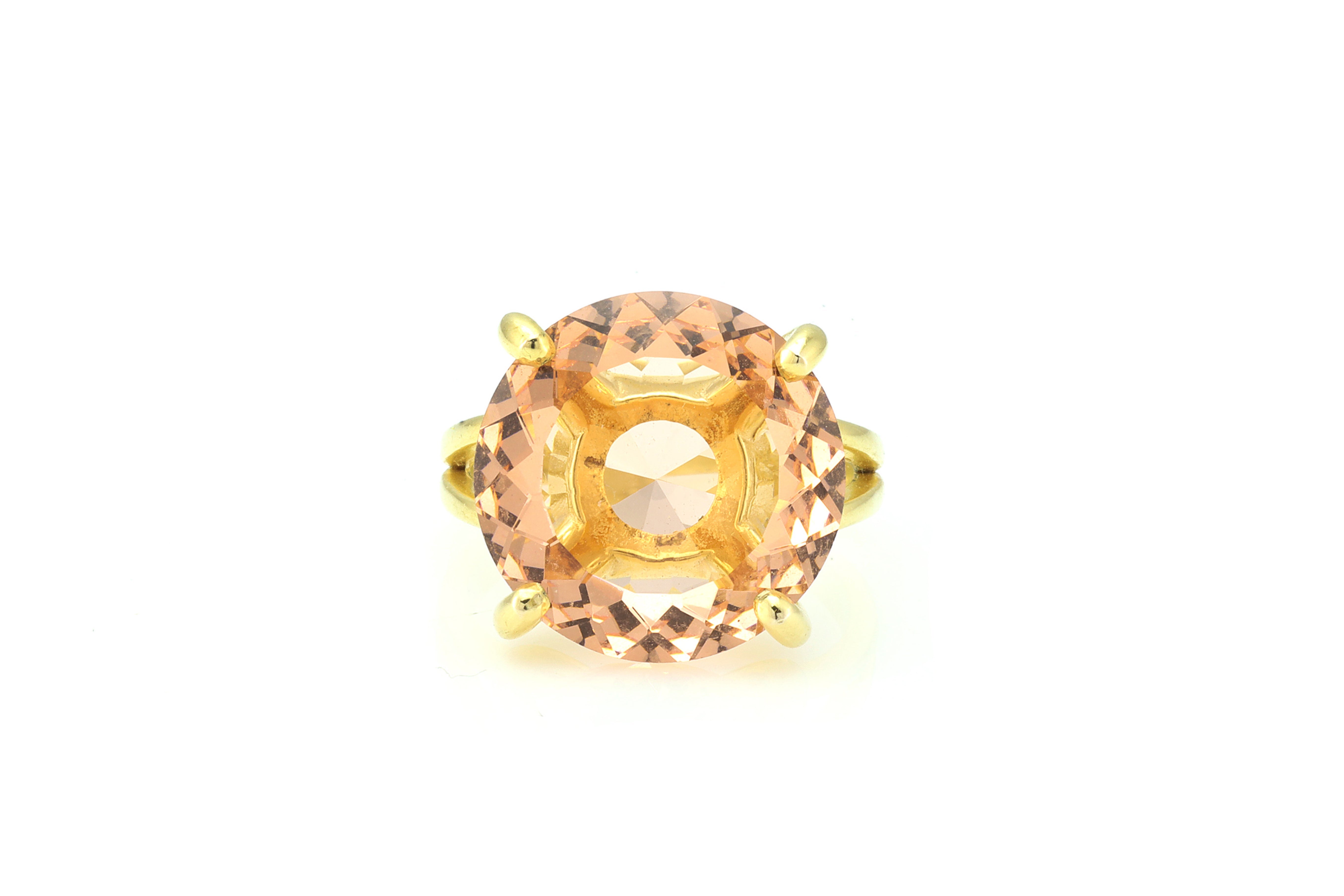 Gold Cocktail Morganite Double Band Ring Rings Anemone Jewelry