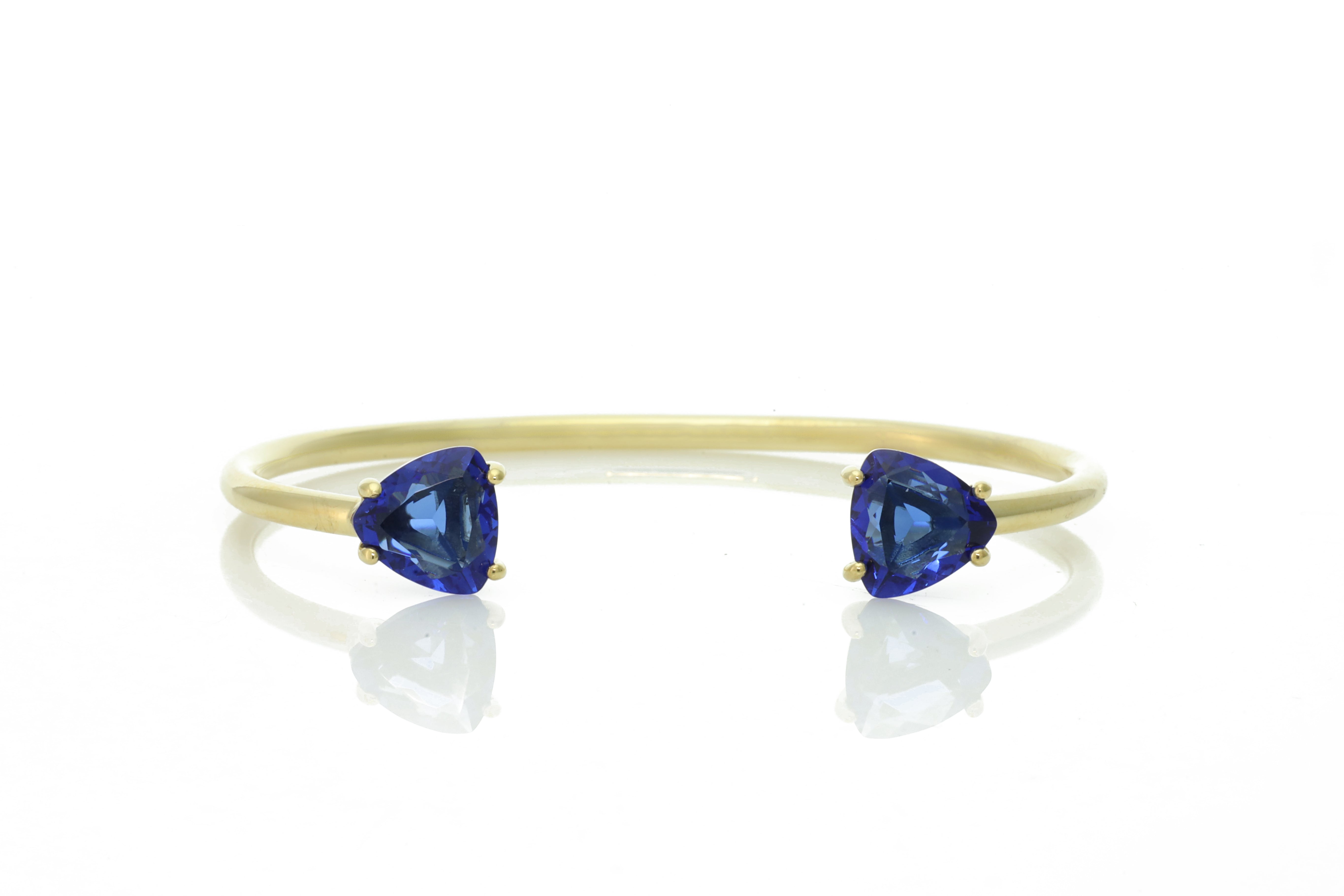 Two Stone Open Sapphire Bracelet in Gold Bracelets Anemone Unique