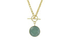14k Gold Green Aventurine T-Lock Pendant Necklace necklaces Anemone Limited