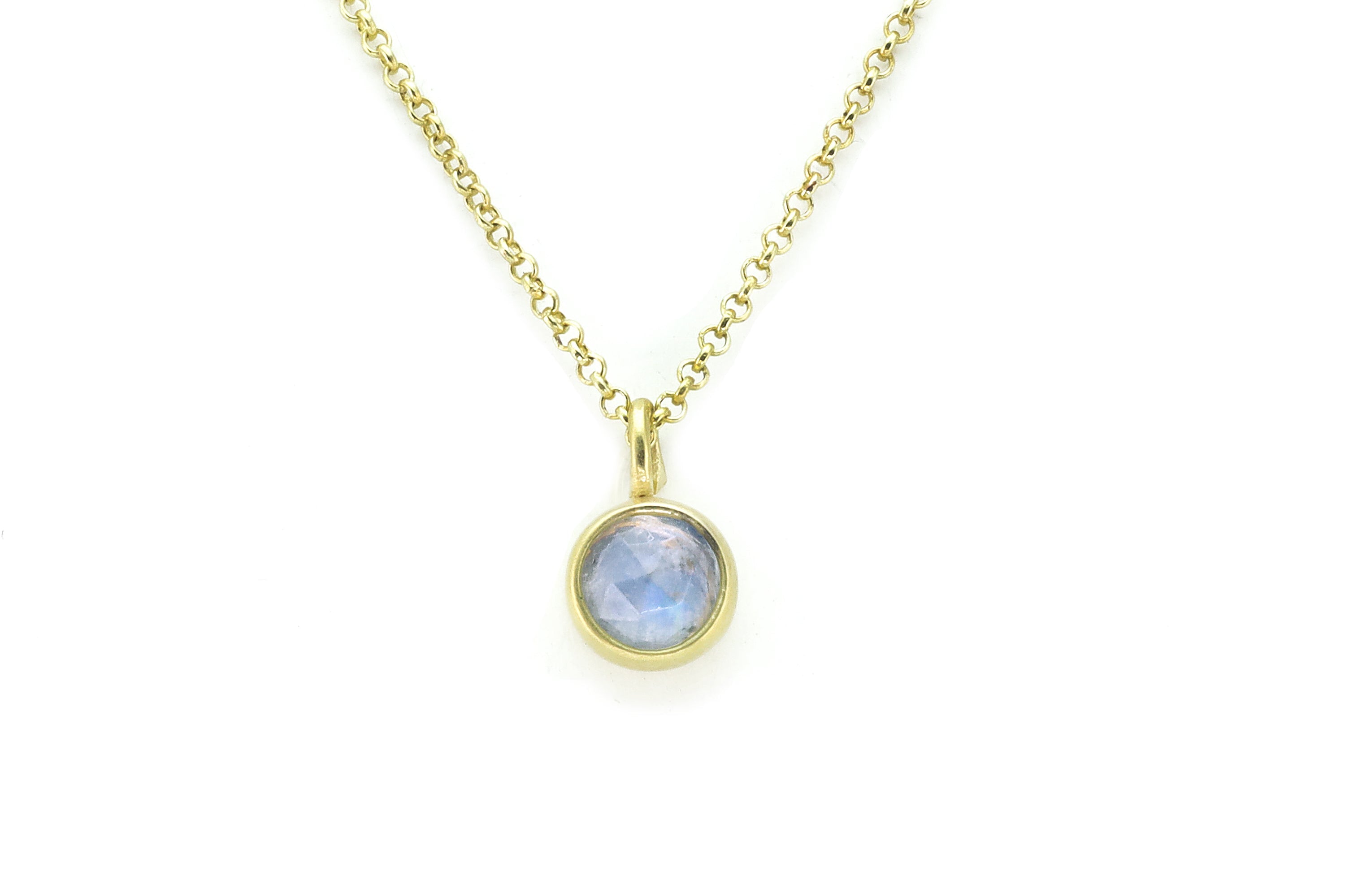 Moonstone Gold Bezel Pendant Necklace necklaces Anemone Limited