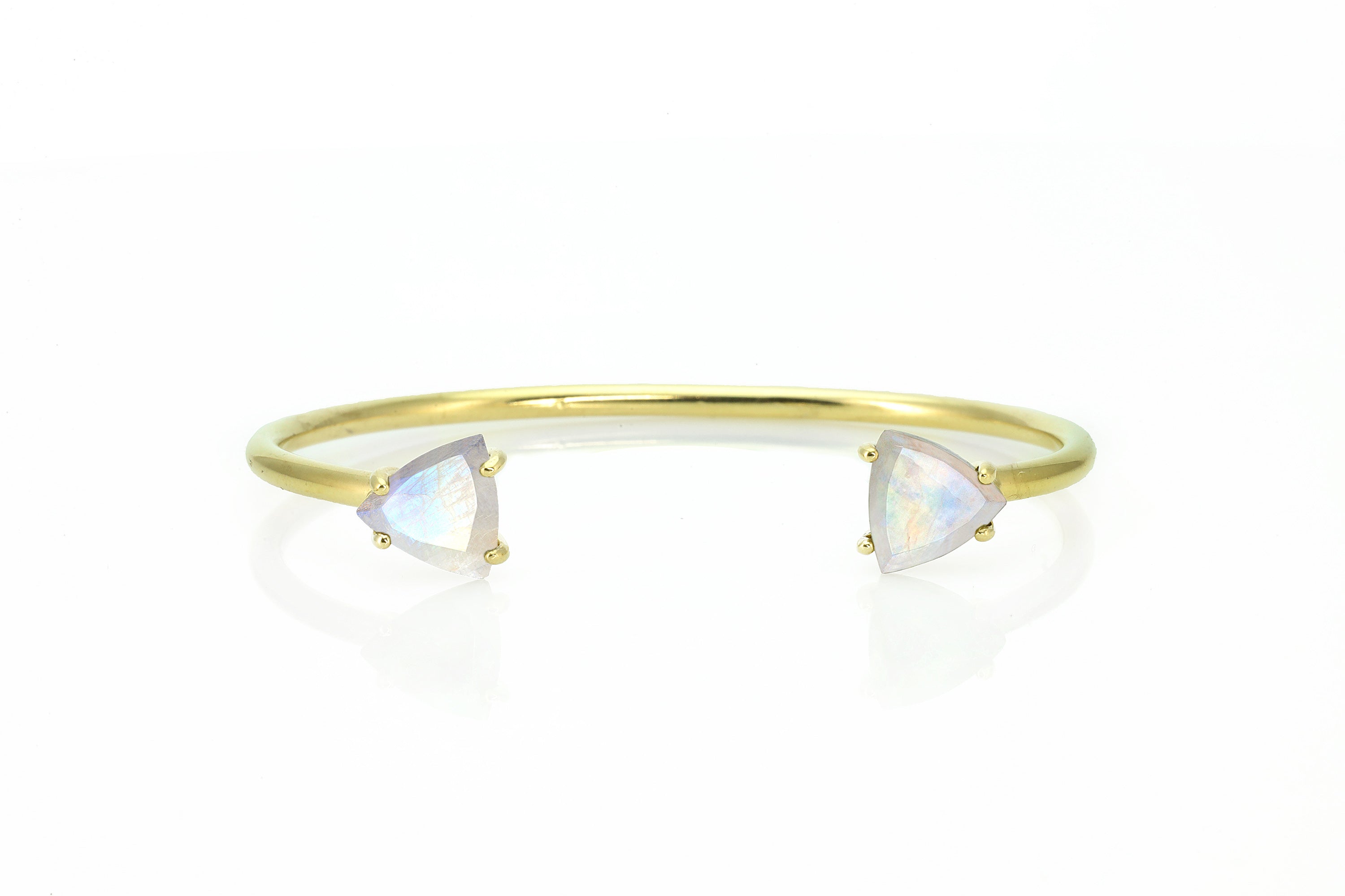 Open Cuff Gold Filled Two Stone Moonstone Bracelet Bracelets Anemone Unique