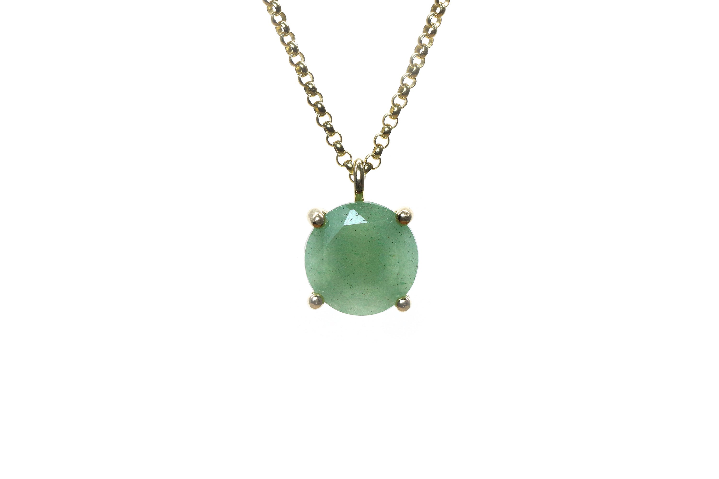 Aventurine Stone Gold Pendant Necklace necklaces Anemone Unique