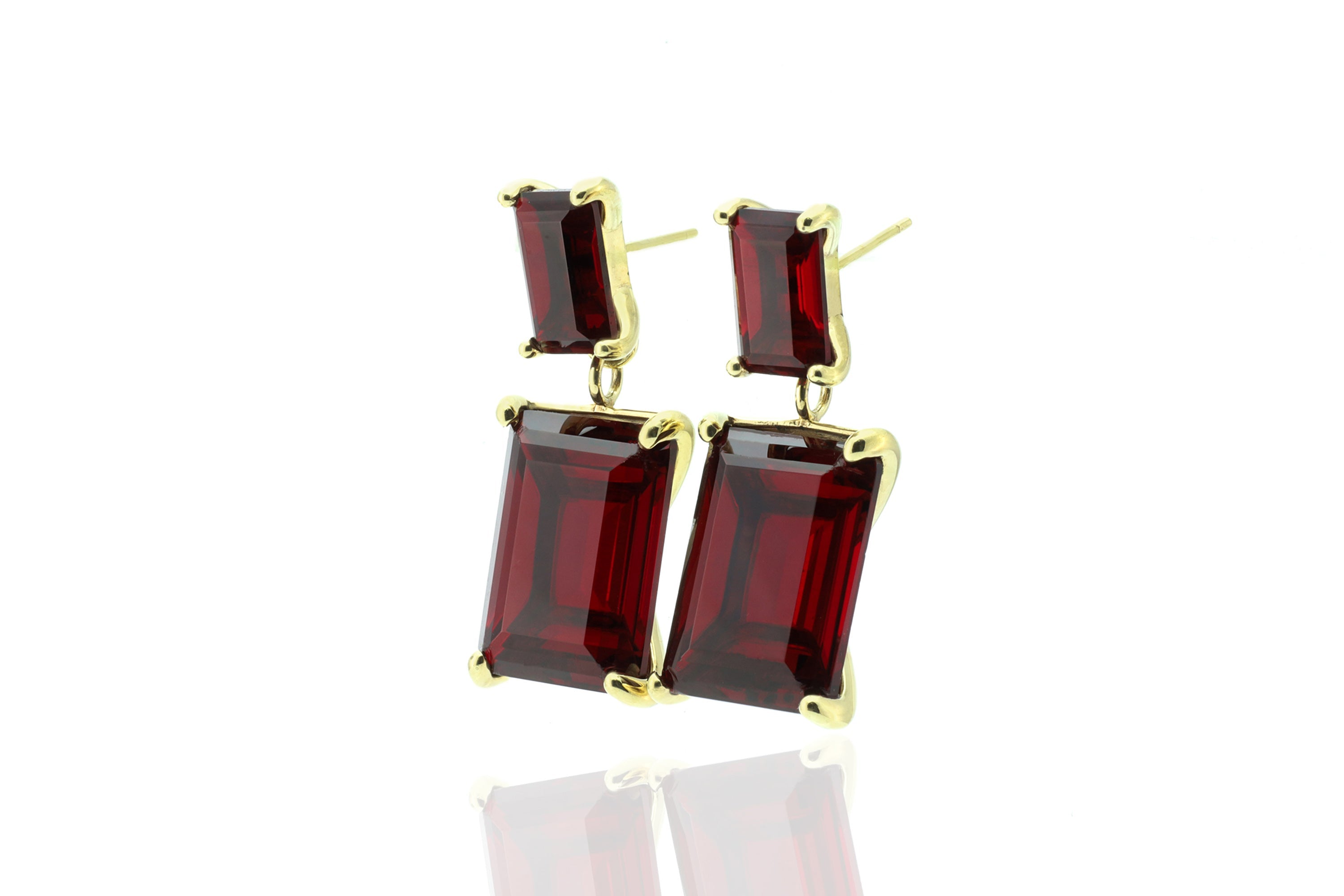 Garnet Dangle Gold Filled Multi-Stone Earrings Earrings Anemone Jewelry