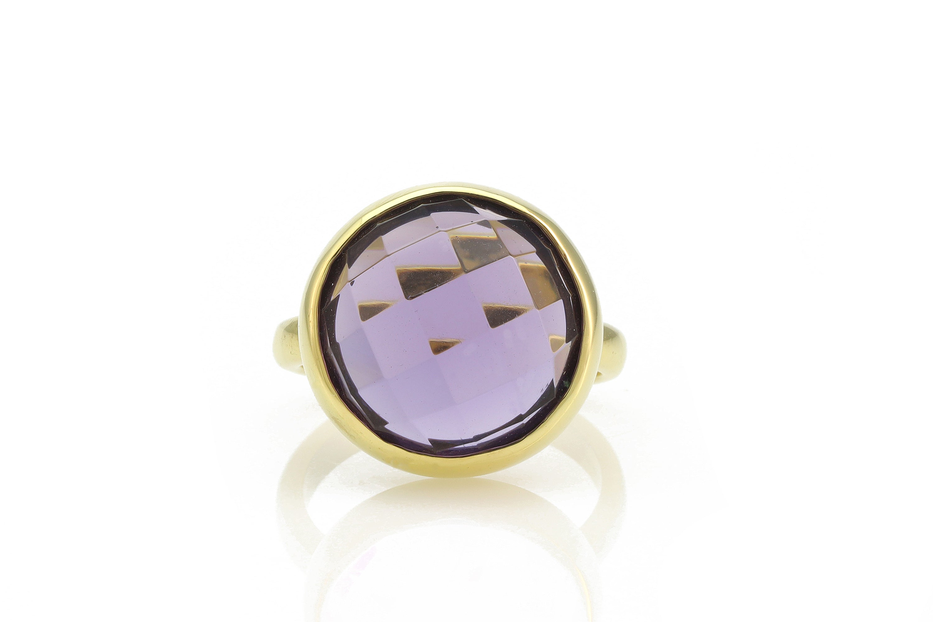 Large Bezel Set Amethyst Statement Gold Ring Rings Anemone Limited