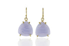 Trillion Shape Blue Lace Agate Gold Earrings Earrings Anemone Jewelry