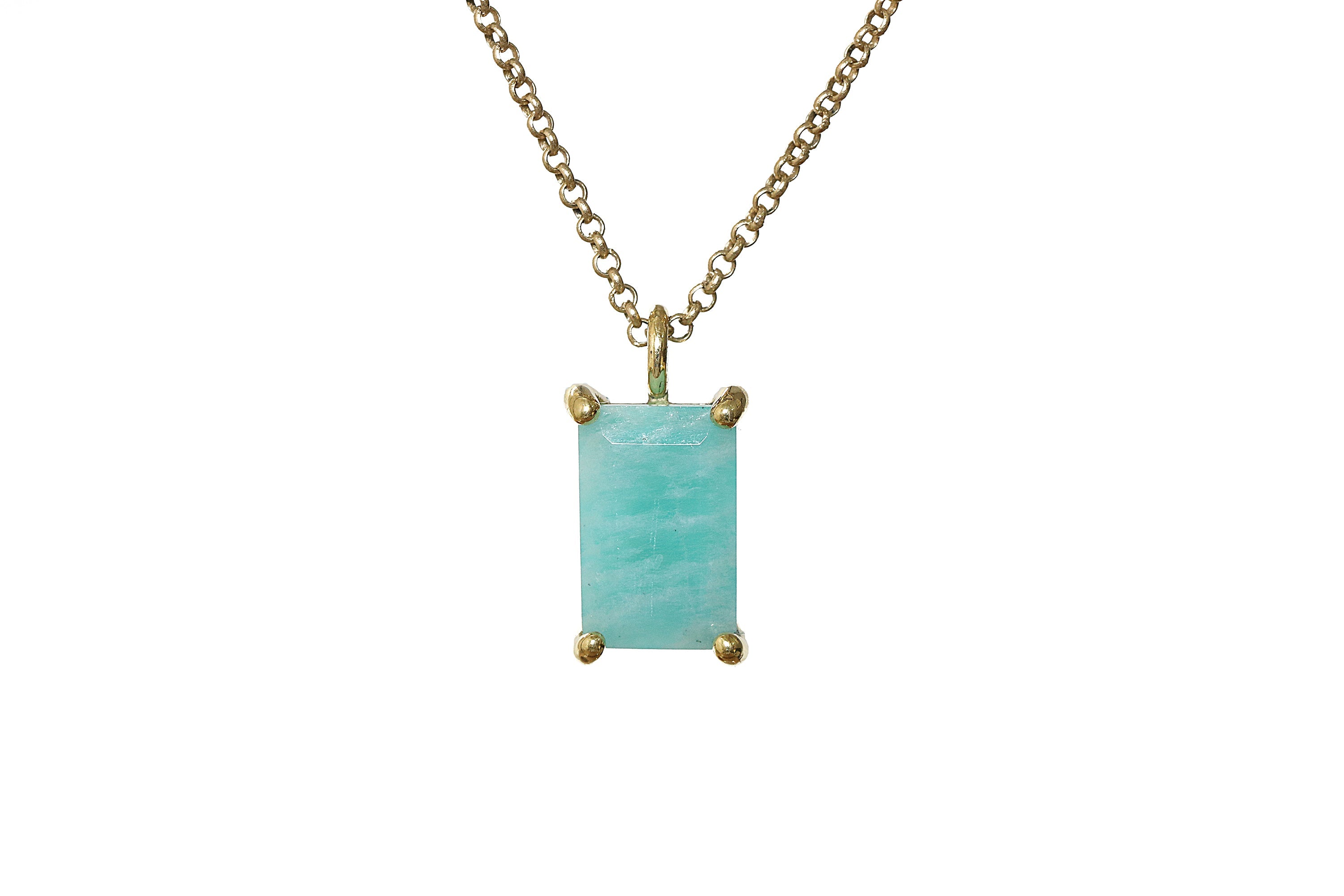 Artisan Amazonite Gold Statement Necklace necklaces Anemone Unique