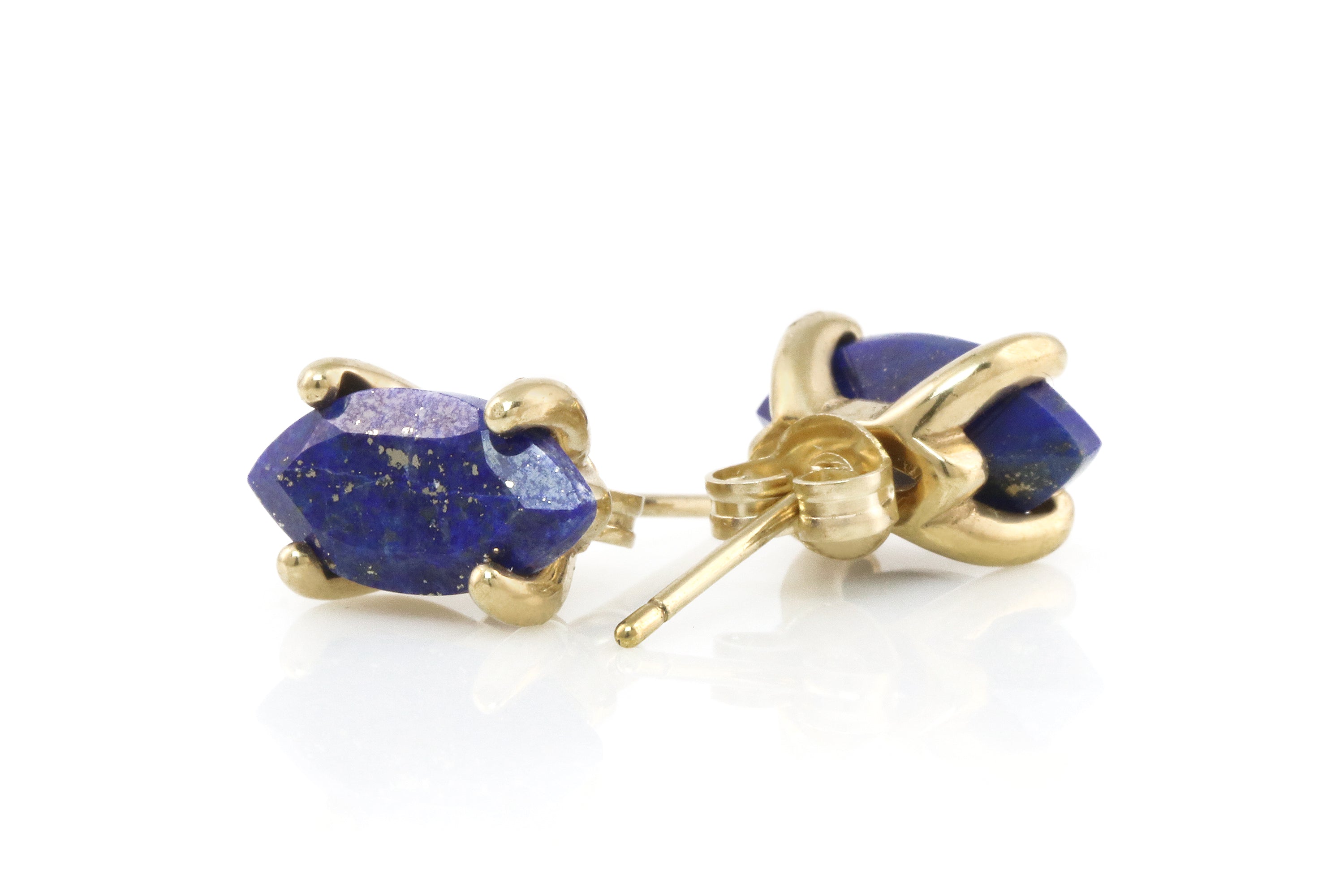 Gold Marquise Lapis Lazuli Earrings Earrings Anemone Unique