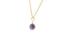 Toggle Clasp Necklace with Round Bezel Set Amethyst Pendant necklaces Anemone Limited